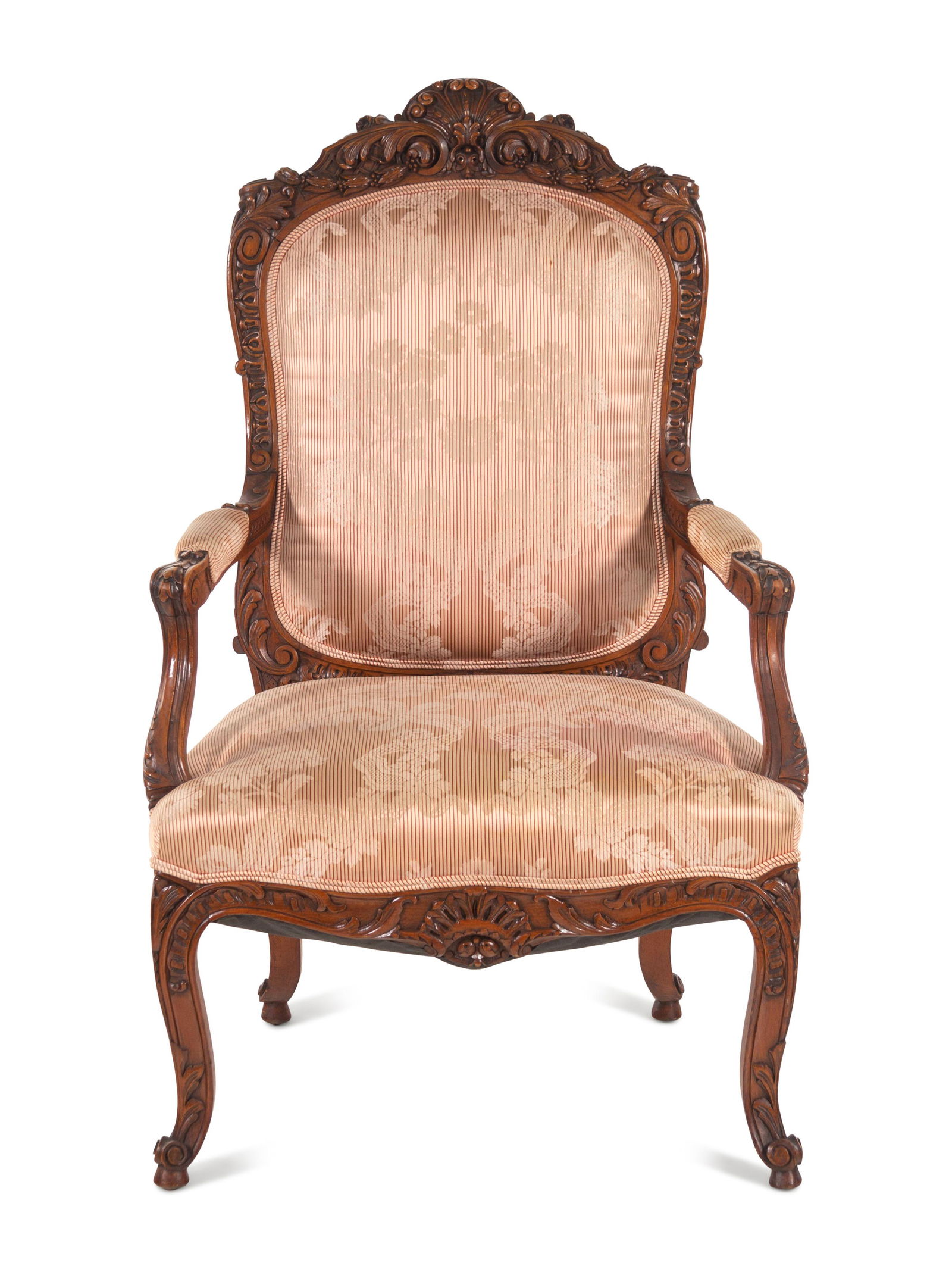 A Louis XV Style Carved Walnut Fauteuil (1 of 6)