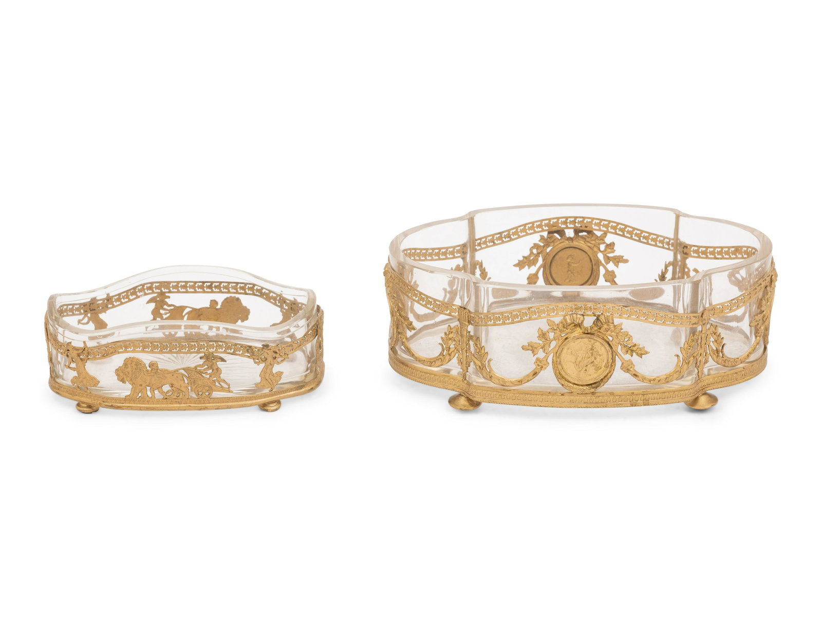 Two French Gilt Metal and Glass Bowls   (1 of 5)