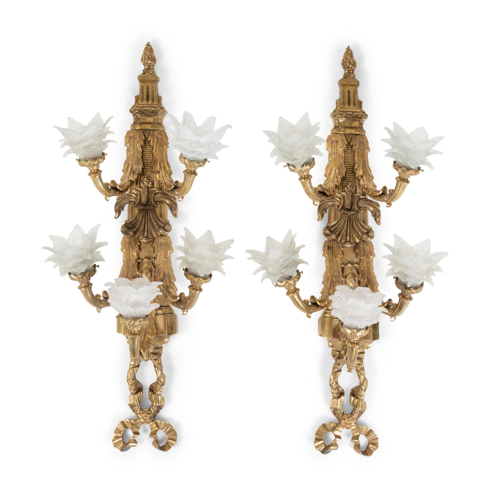 A Pair of Neoclassical Gilt Metal Five-Light Sconces (1 of 3)