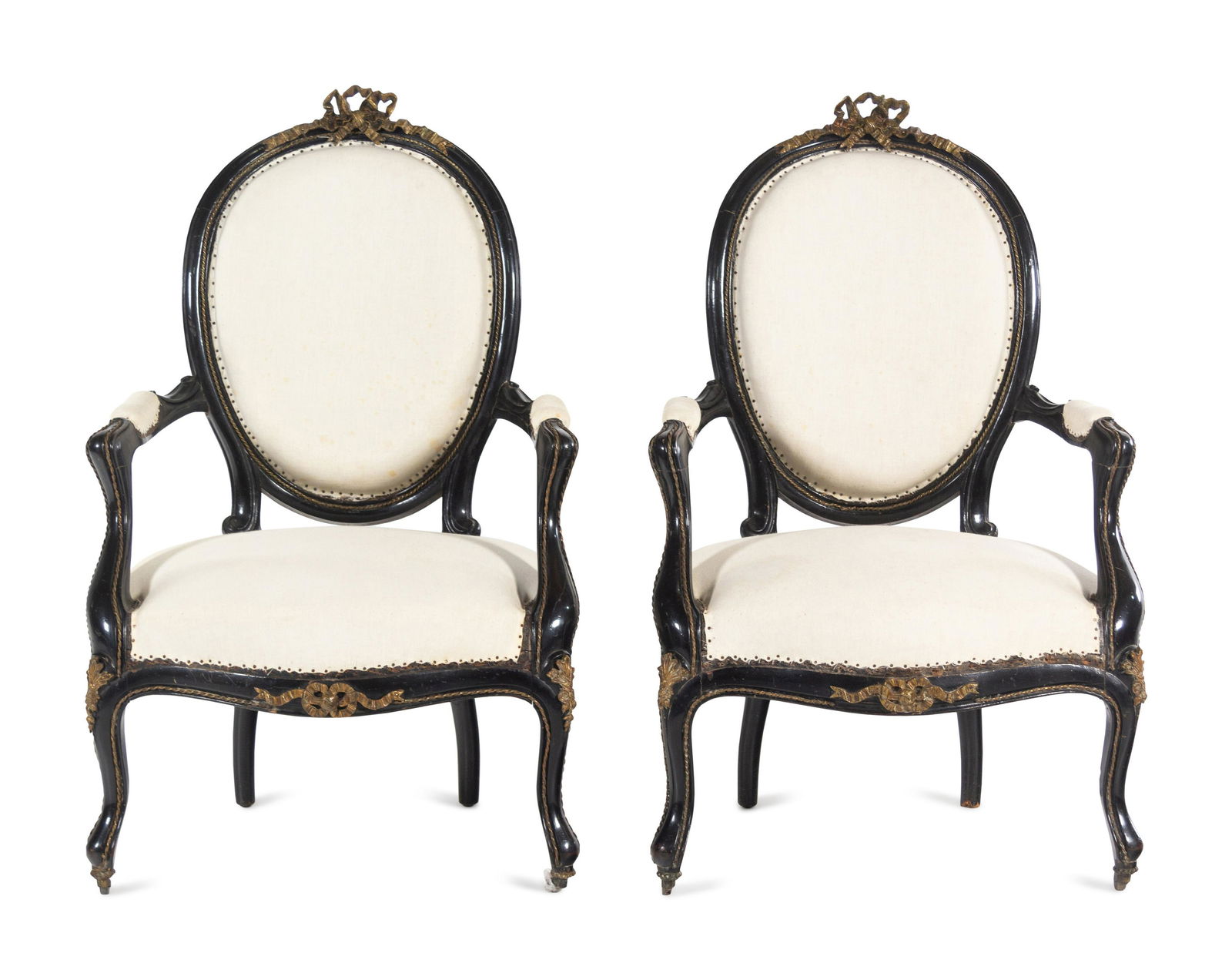 A Pair of Napoleon III Gilt Metal Mounted Ebonized (1 of 4)