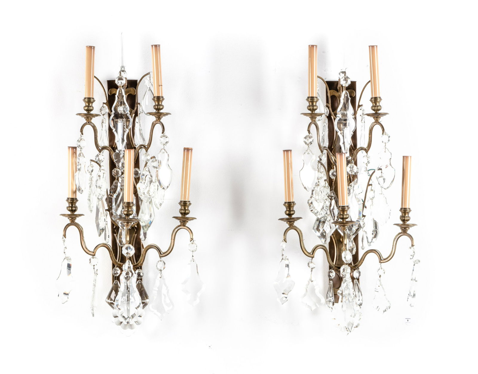 A Pair of French Gilt Bronze Five-Light Sconces (1 of 3)