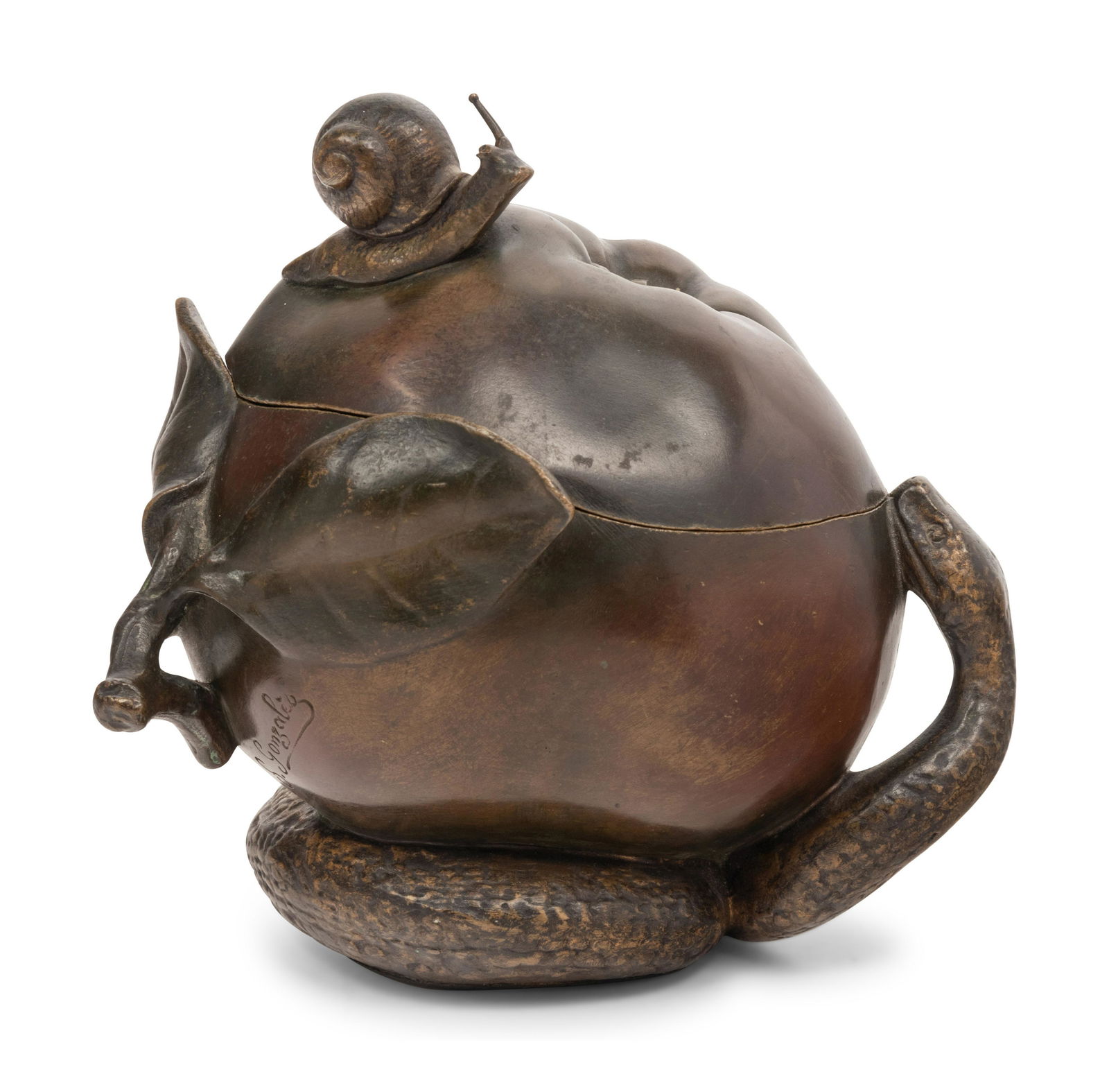 A French Art Nouveau 'Snail and Snake' Bronze Box (1 of 3)