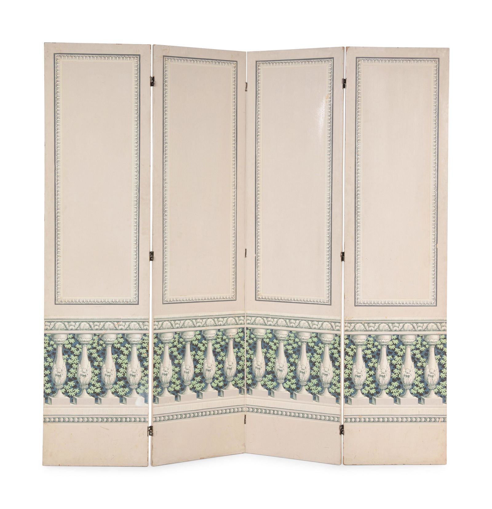 A French Papier Peinte Four-Panel Floor Screen (1 of 3)