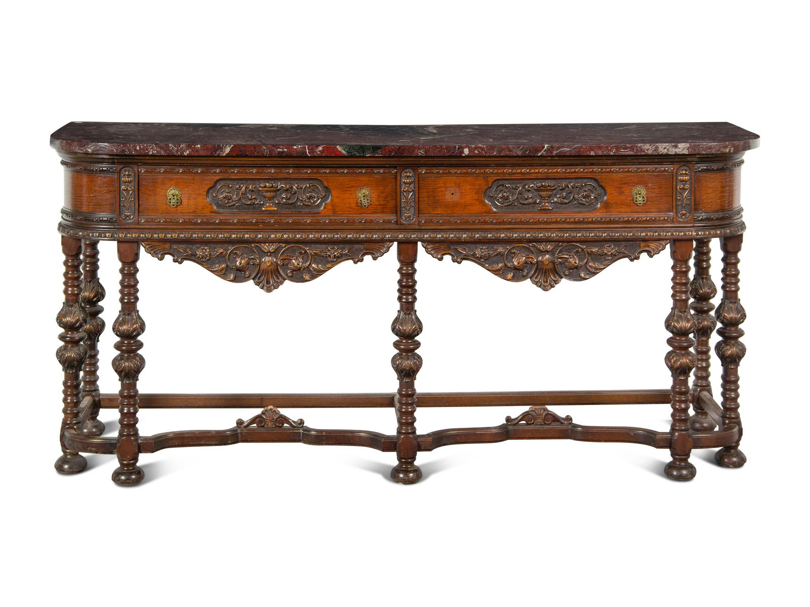 An Italian Carved Walnut Marble-Top Server (1 of 4)