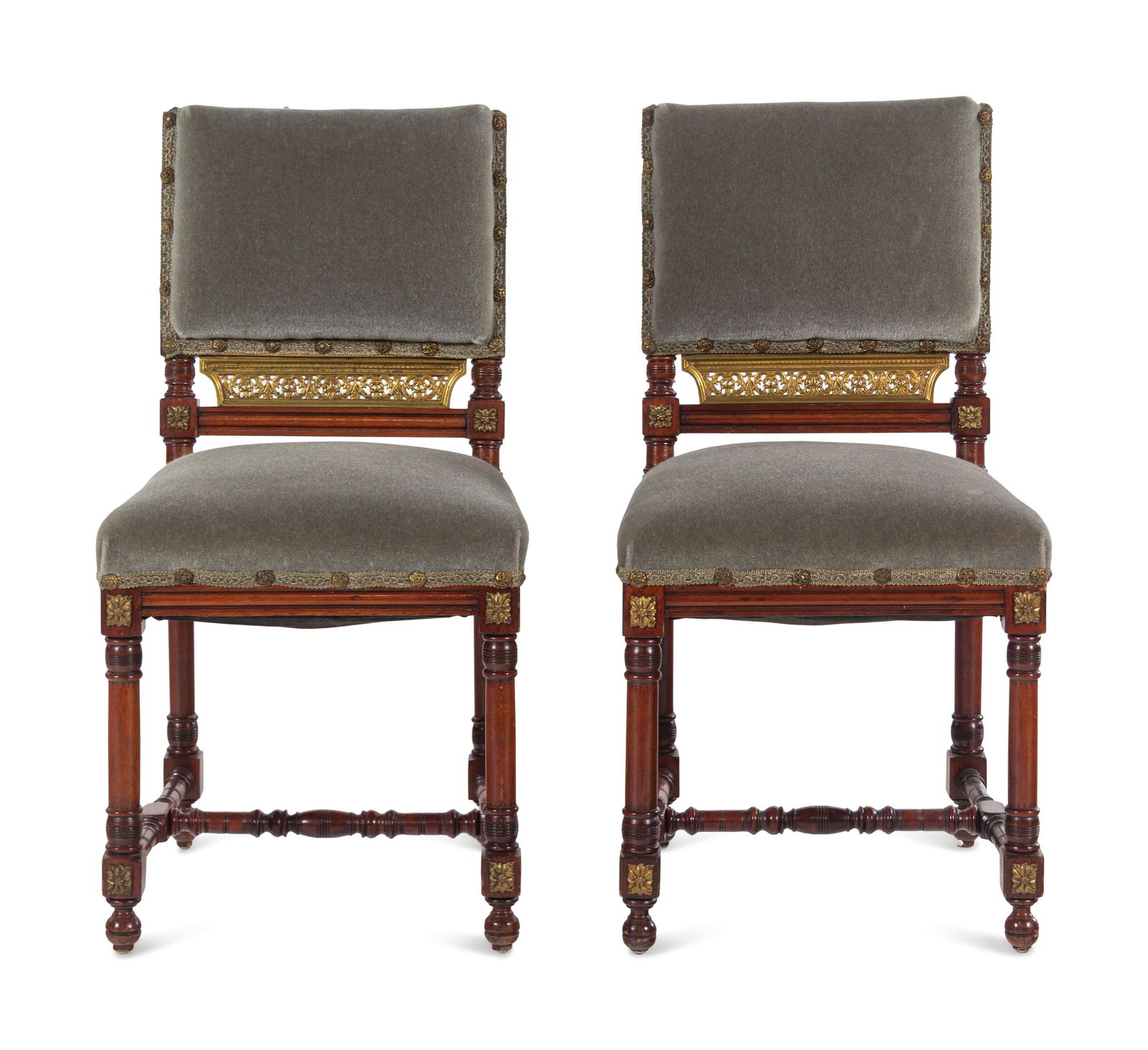 A Pair of Continental Gilt Bronze Mounted Walnut Side (1 of 3)