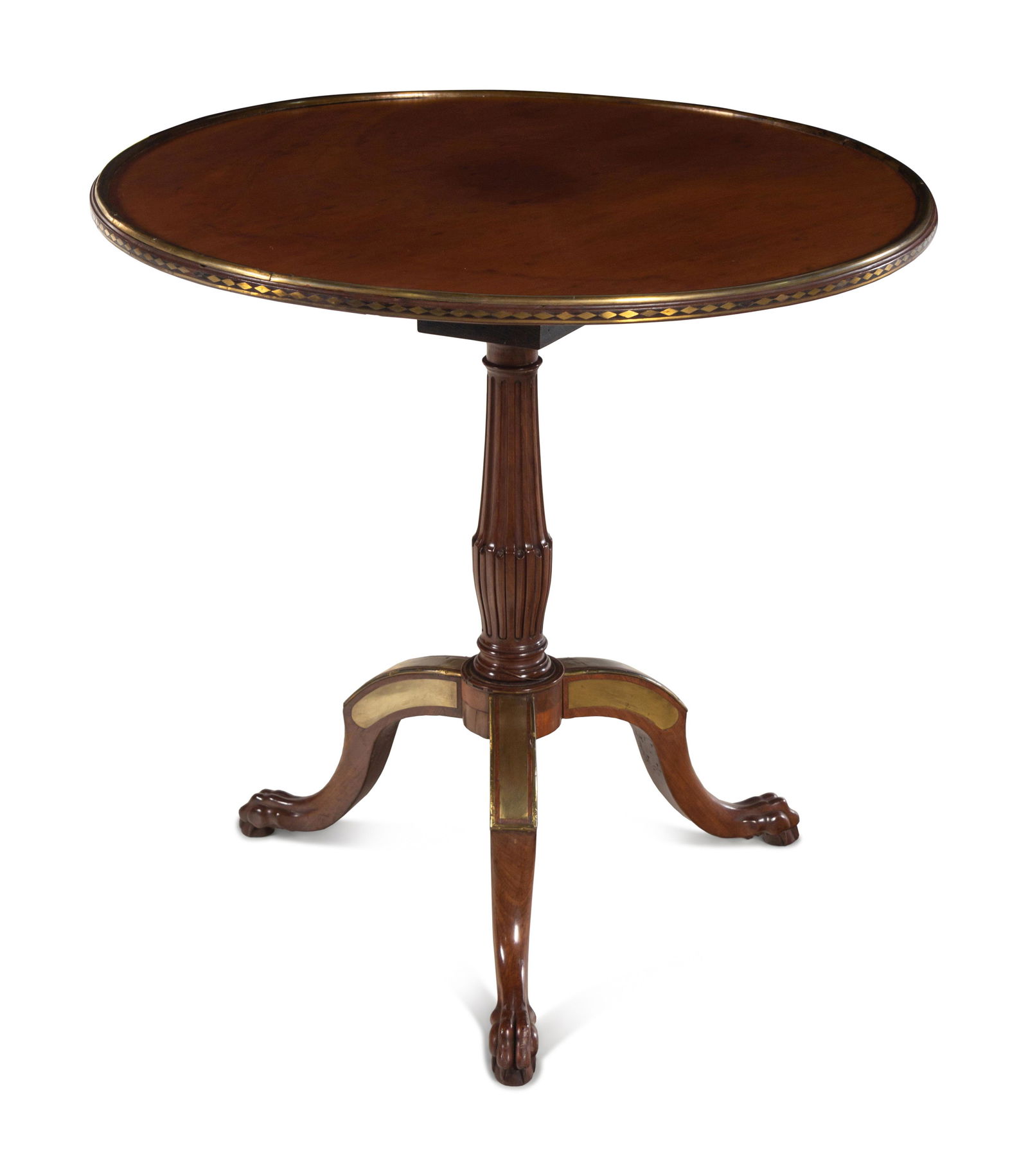A Northern European Brass Inlaid Mahogany Center Table (1 of 3)