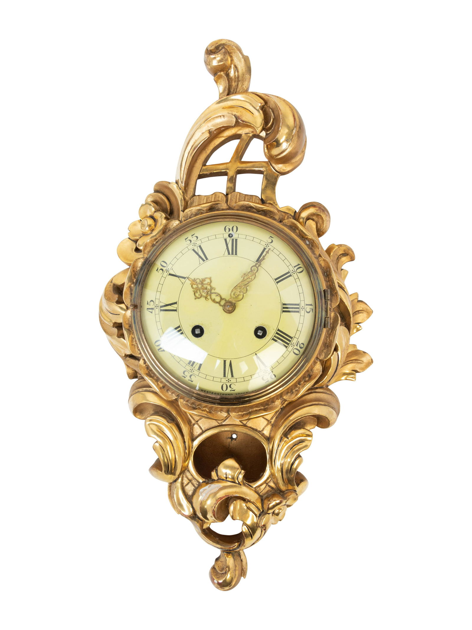 A Rococo Style Giltwood Cartel Clock (1 of 3)