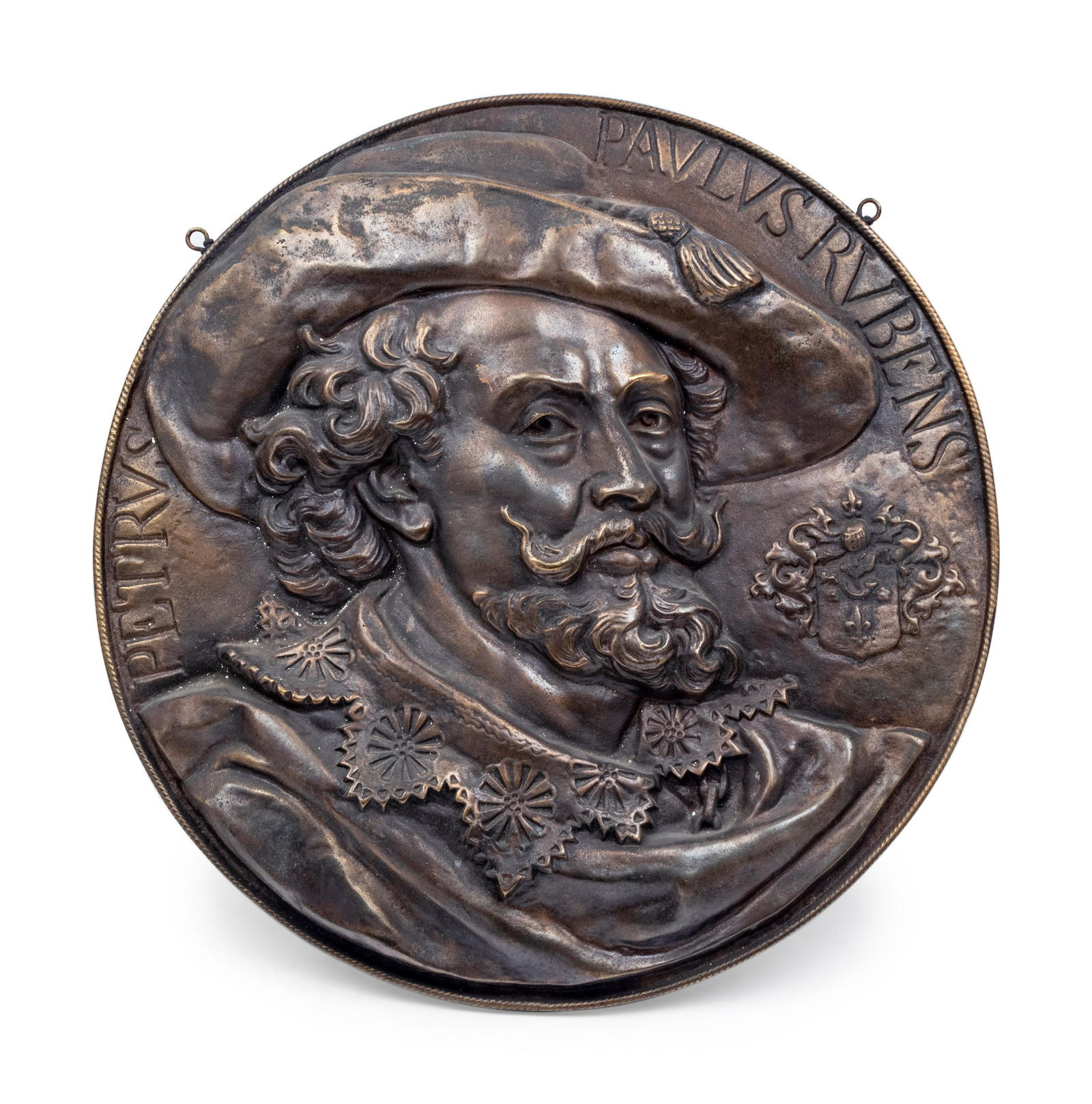 A Continental Patinated Metal Plaque Depicting Peter (1 of 2)