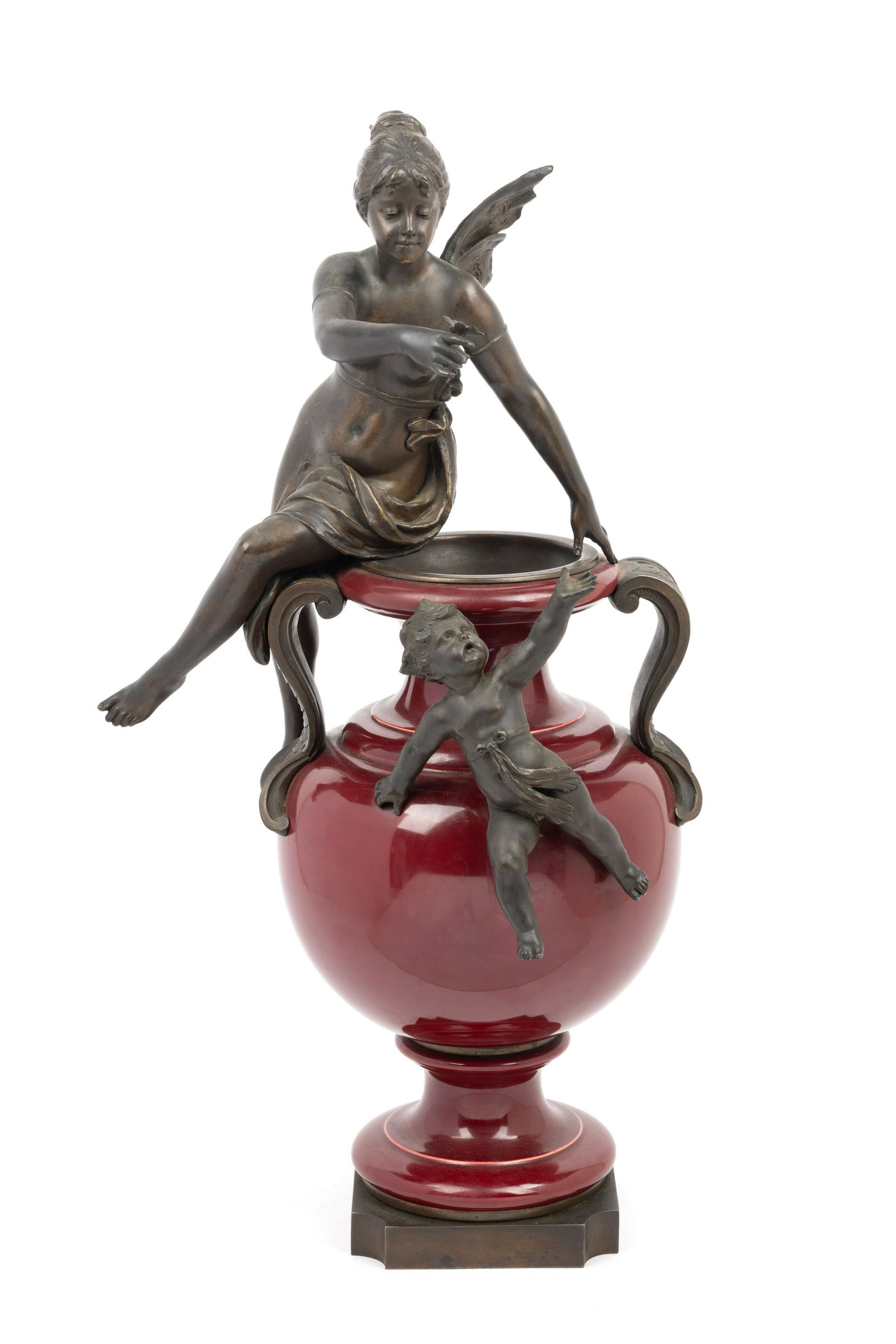 A Continental Bronze Mounted Ceramic Urn (1 of 4)