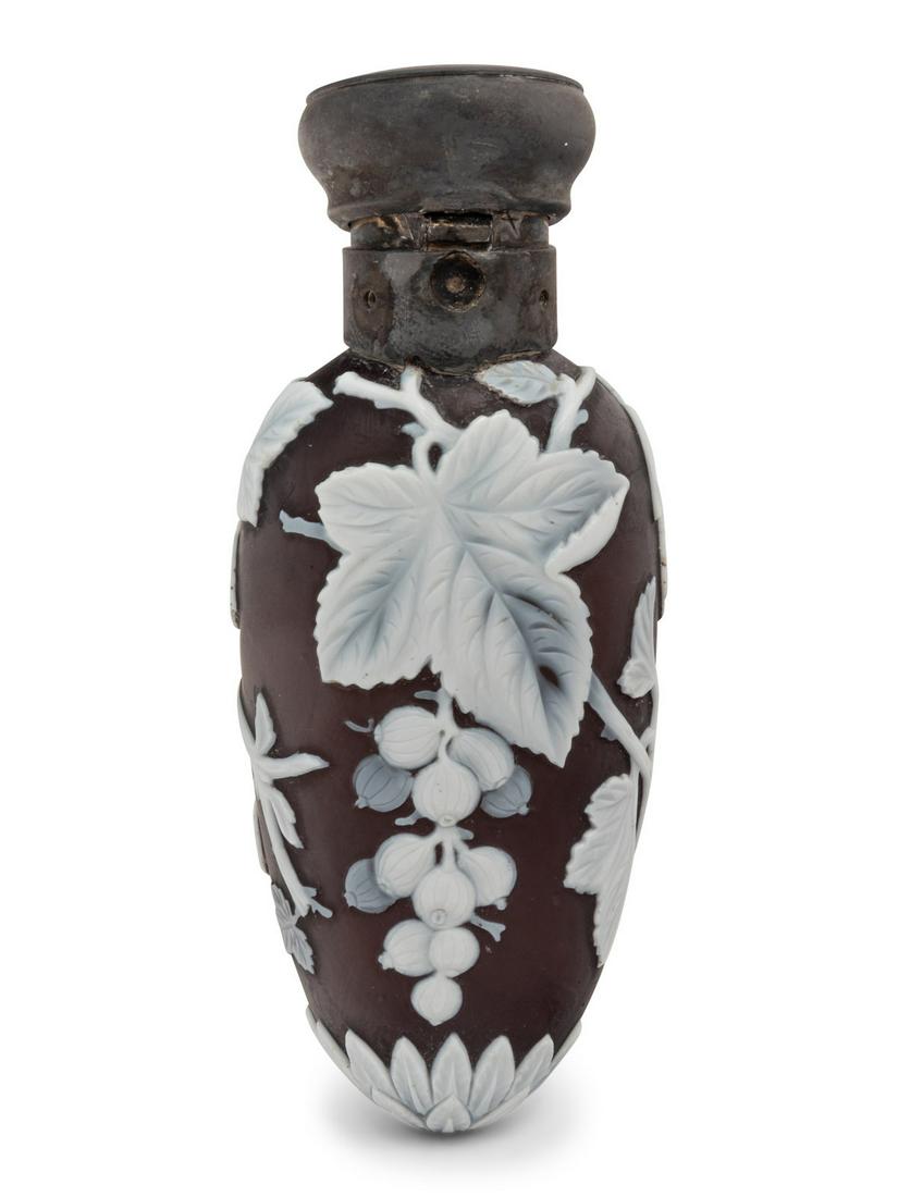 A Thomas Webb and Sons Silver-Mounted Cameo Glass Scent (1 of 5)