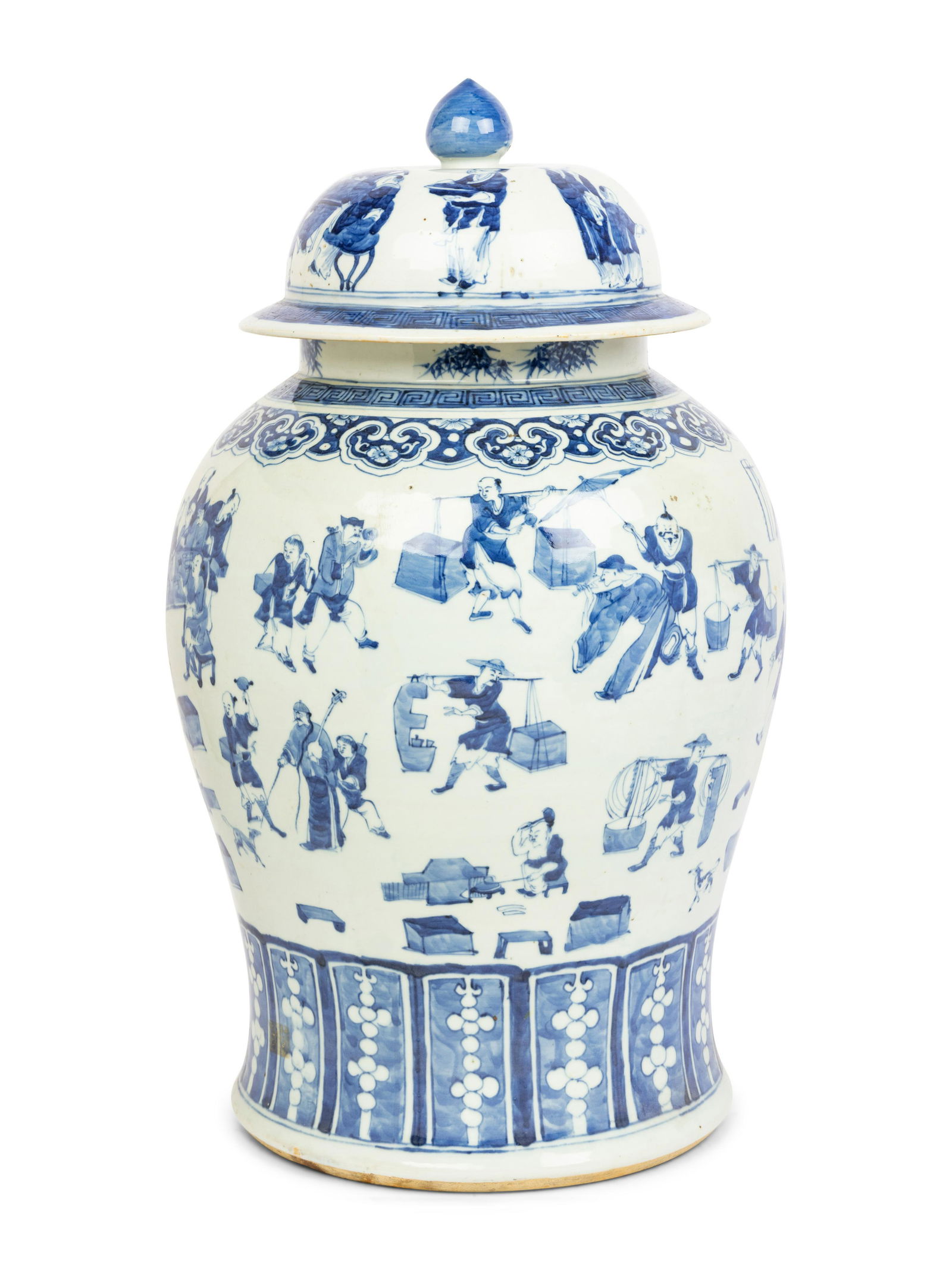 A Chinese Export Blue and White Porcelain Jar (1 of 4)