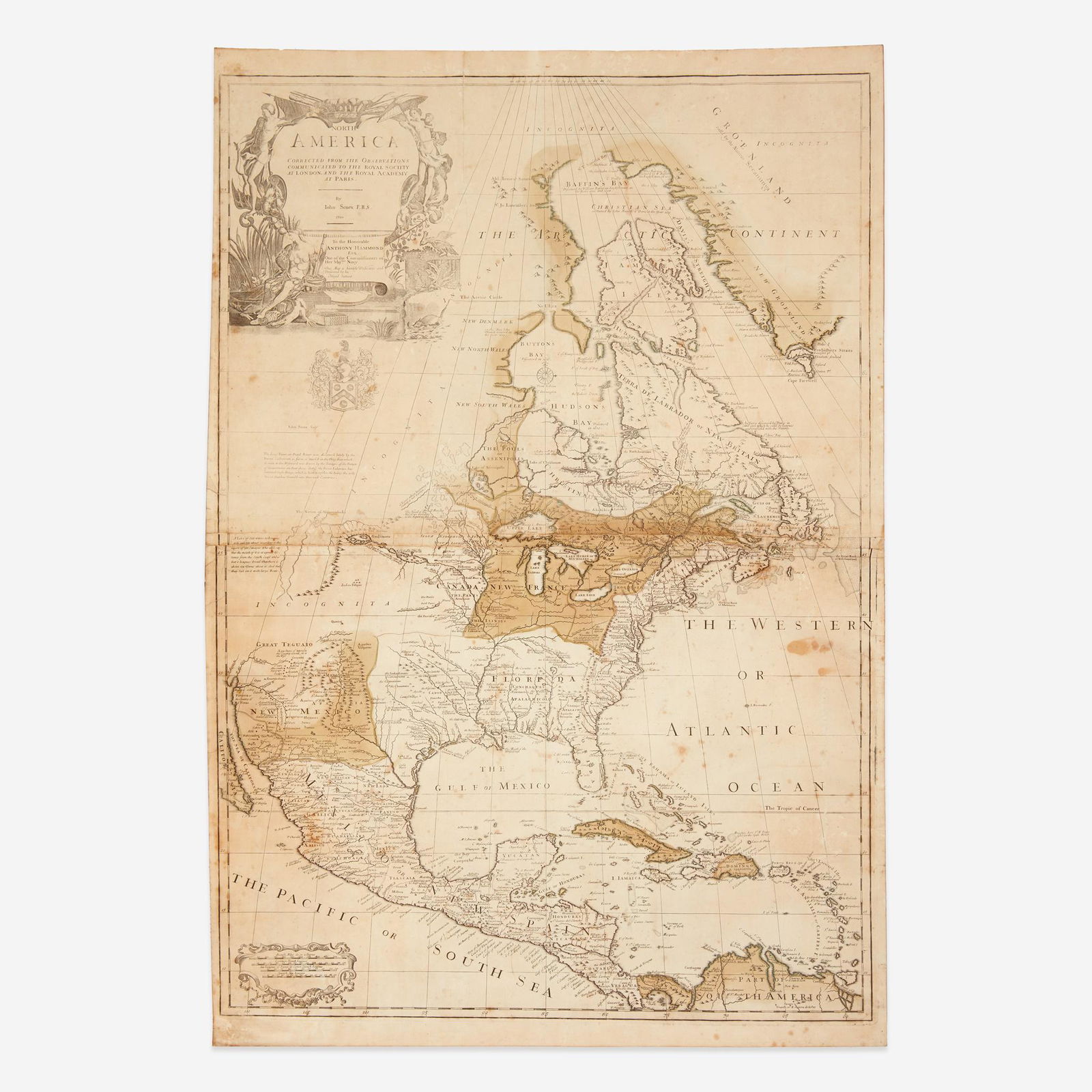 [Maps & Atlases] Senex, John North America Corrected: [Maps & Atlases] Senex, John North America Corrected From the Observations Communicated to the Royal Society at London, and the Royal Academy at Paris London: John Senex, 1710. Engraved map, with cont