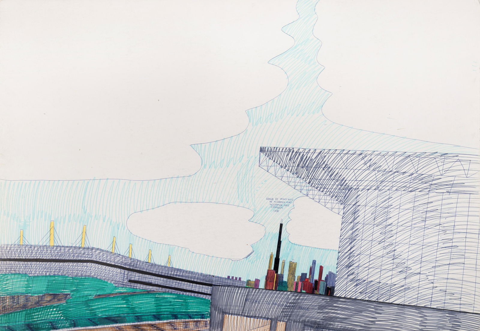 Wesley Willis (American, 1963-2003) The McCormick Place (1 of 5)