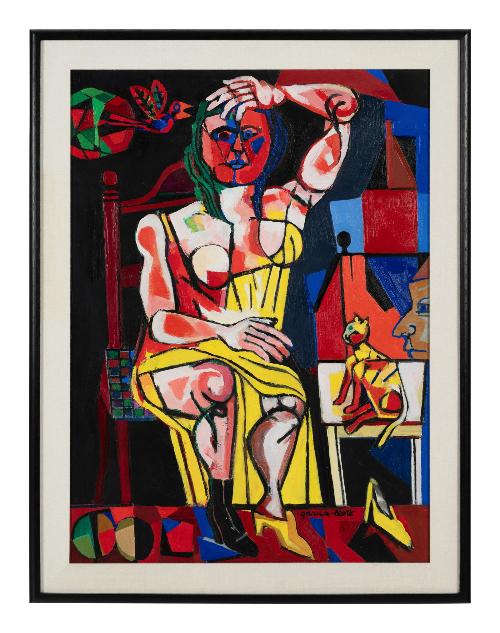 Jose Maria GarcÃ­a Llort (Spanish, 1921-2003): Jose Maria GarcÃ­a Llort (Spanish, 1921-2003) Bert au Grant Pie oil on canvas signed Garcia Llort (lower right) 32 x 24 inches. Property from a Madison, Wisconsin Estate, Sold to Benefit PBS
