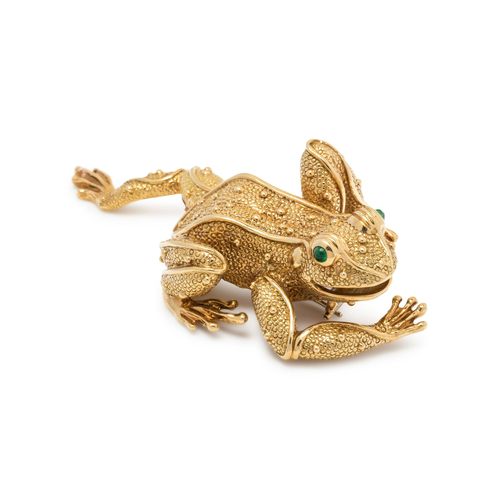 YELLOW GOLD AND EMERALD FROG BROOCH (1 of 4)