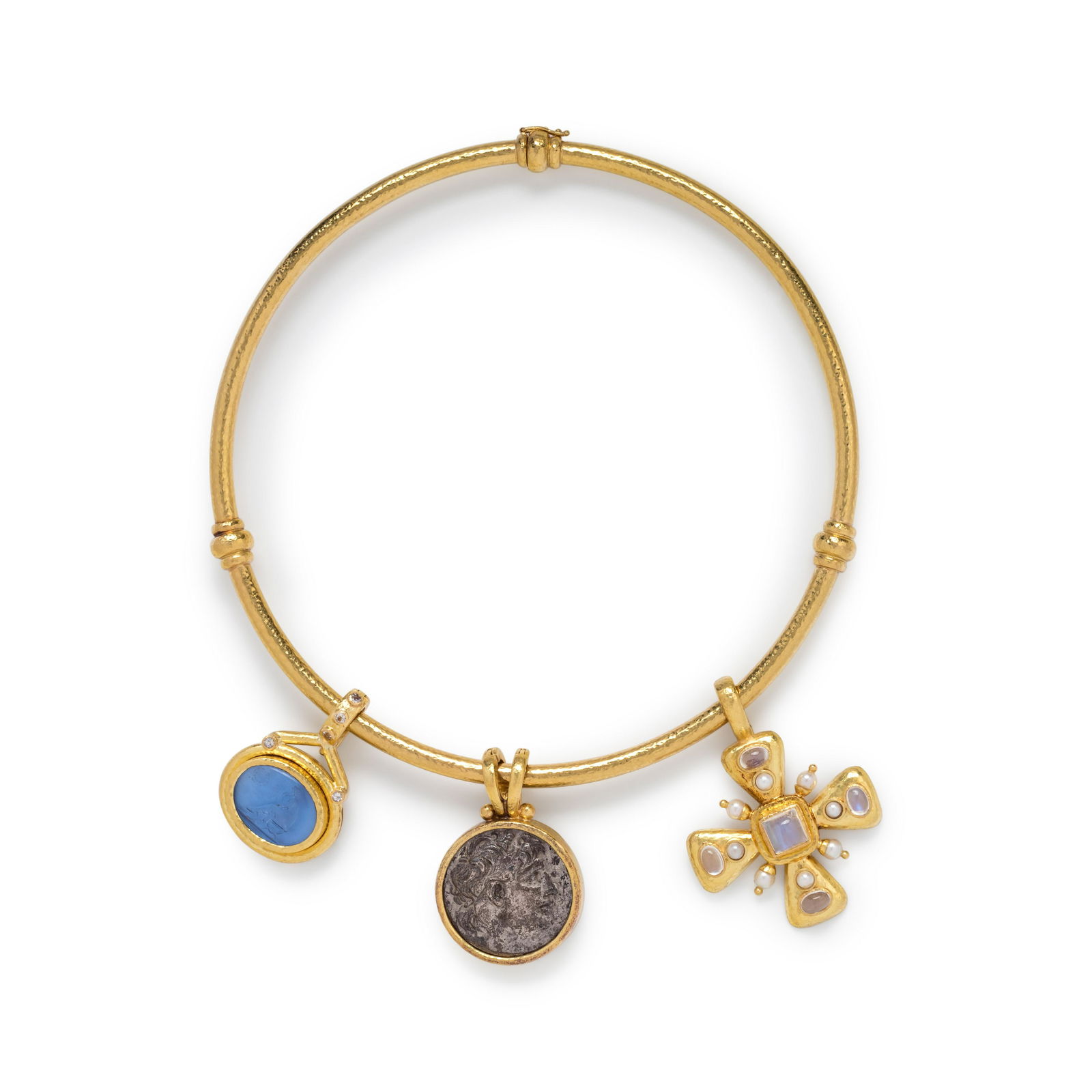 ELIZABETH LOCKE, YELLOW GOLD COLLAR NECKLACE AND (1 of 4)