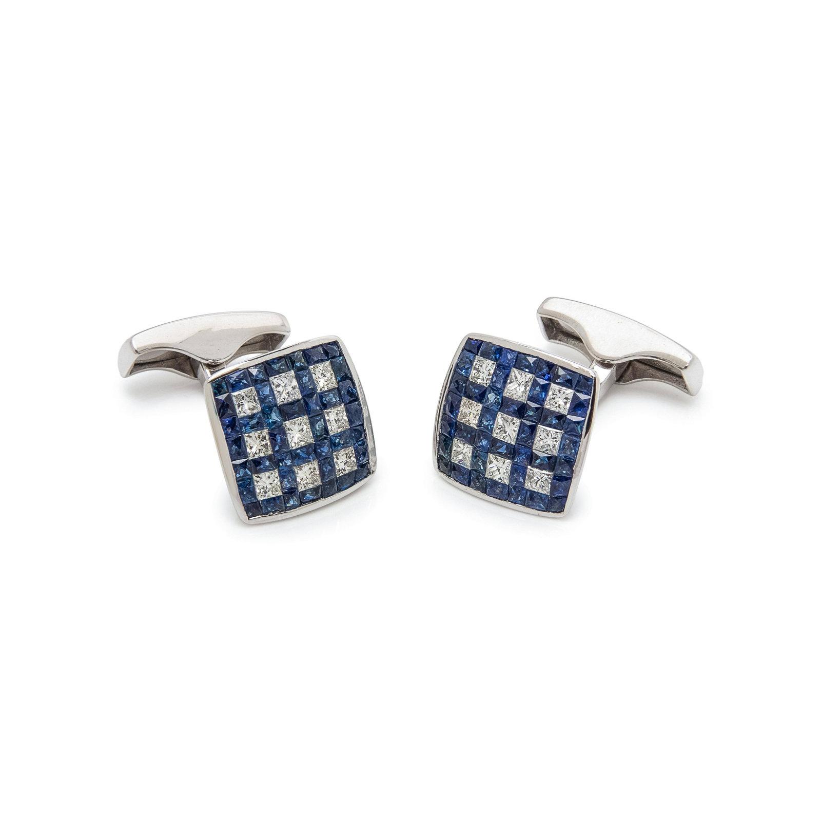 SAPPHIRE AND DIAMOND CUFFLINKS (1 of 2)