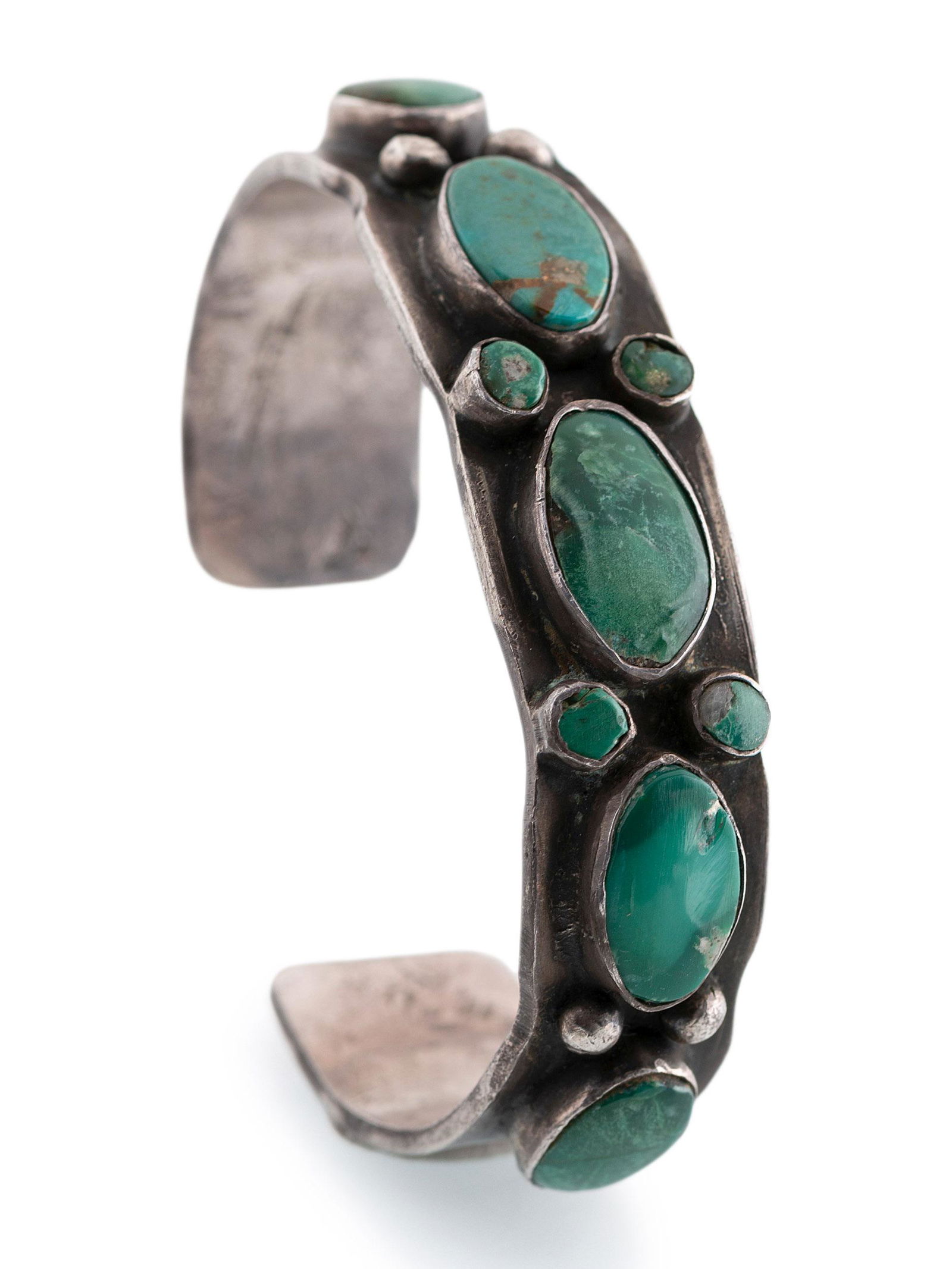 Navajo Silver and Turquoise Cuff Bracelet (1 of 3)