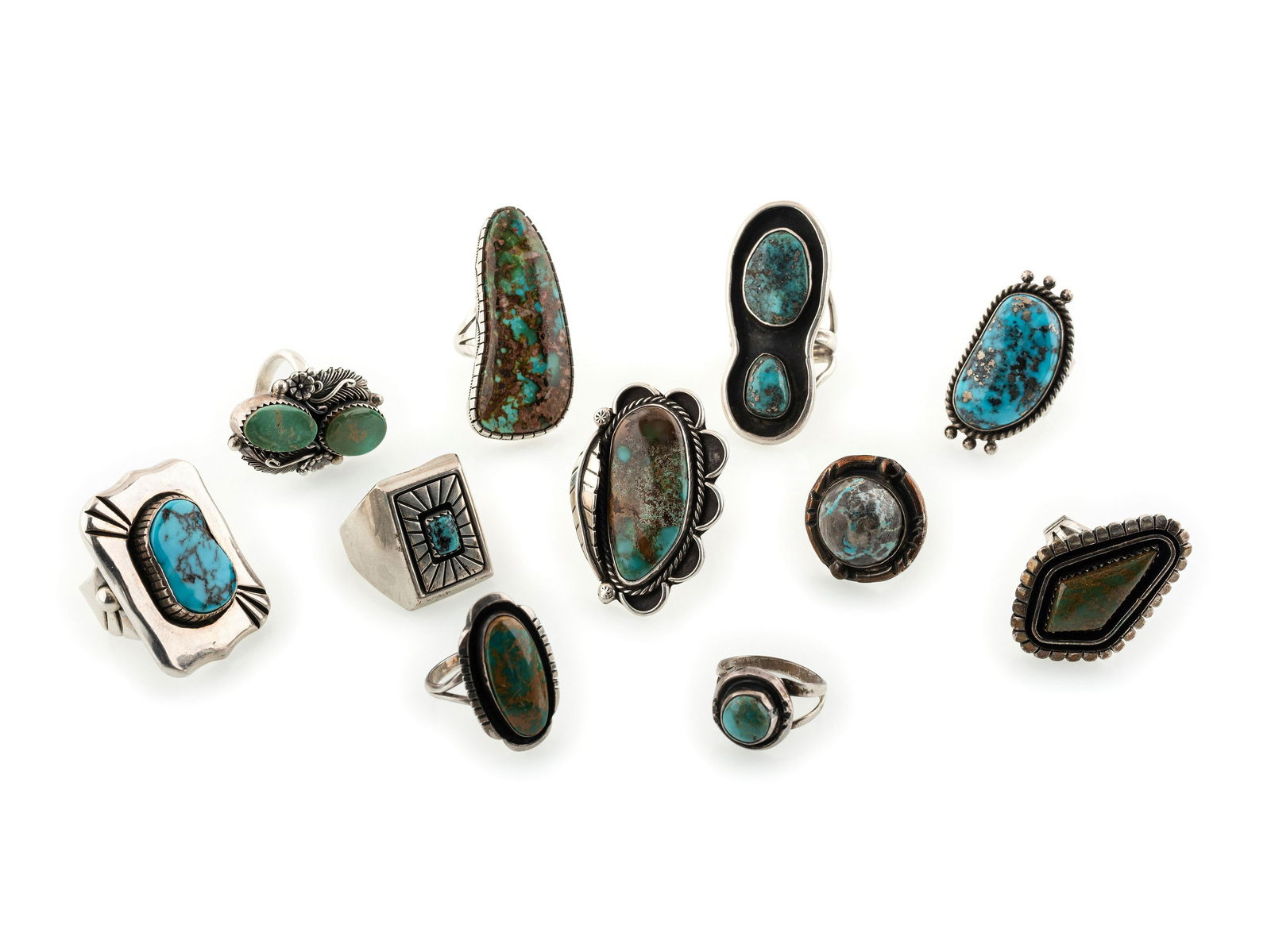 Navajo Silver and Turquoise Rings (1 of 6)