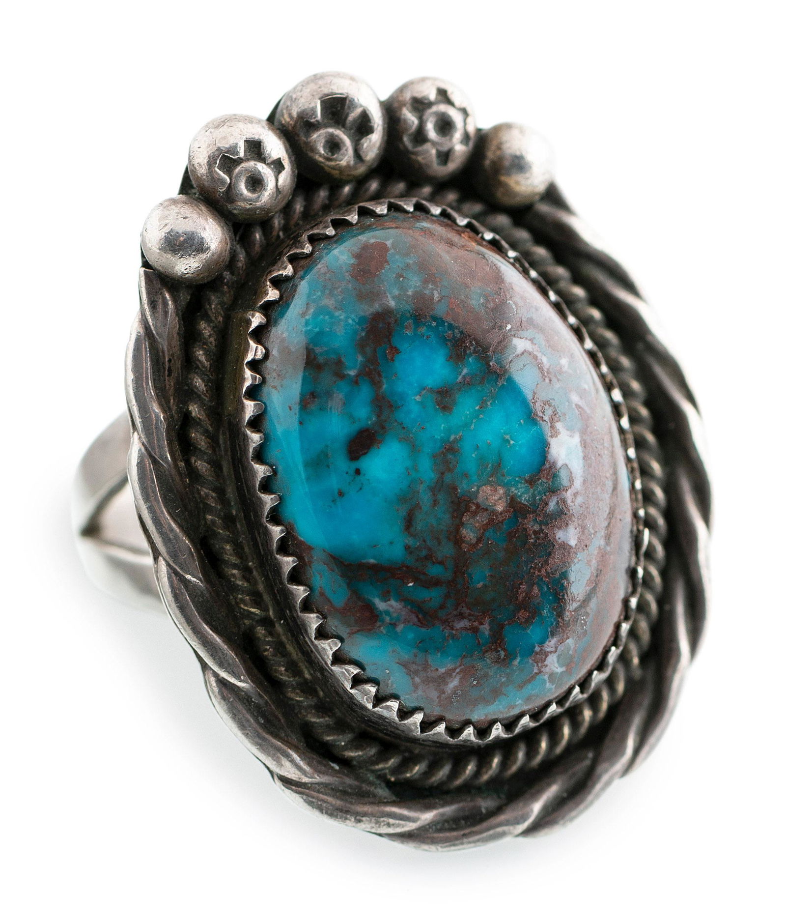 Navajo Silver and Bisbee Turquoise Ring (1 of 6)