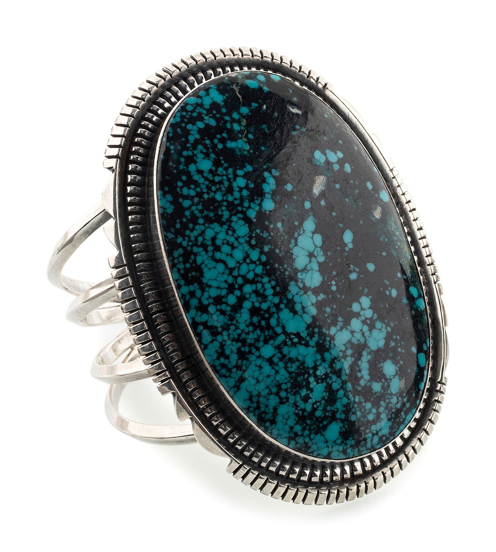 Navajo Sterling Silver and Turquoise Cuff Bracelet (1 of 3)