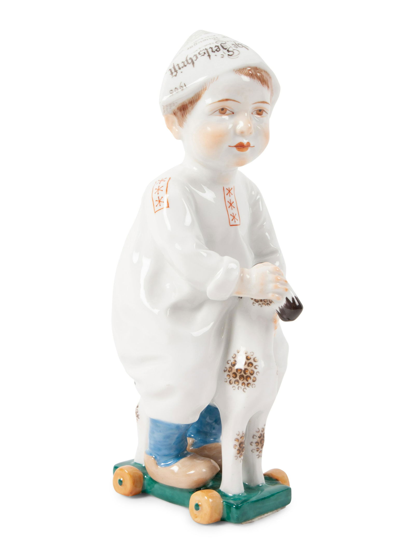 A Meissen Porcelain Figure of a Boy on a Pull Toy, by (1 of 5)