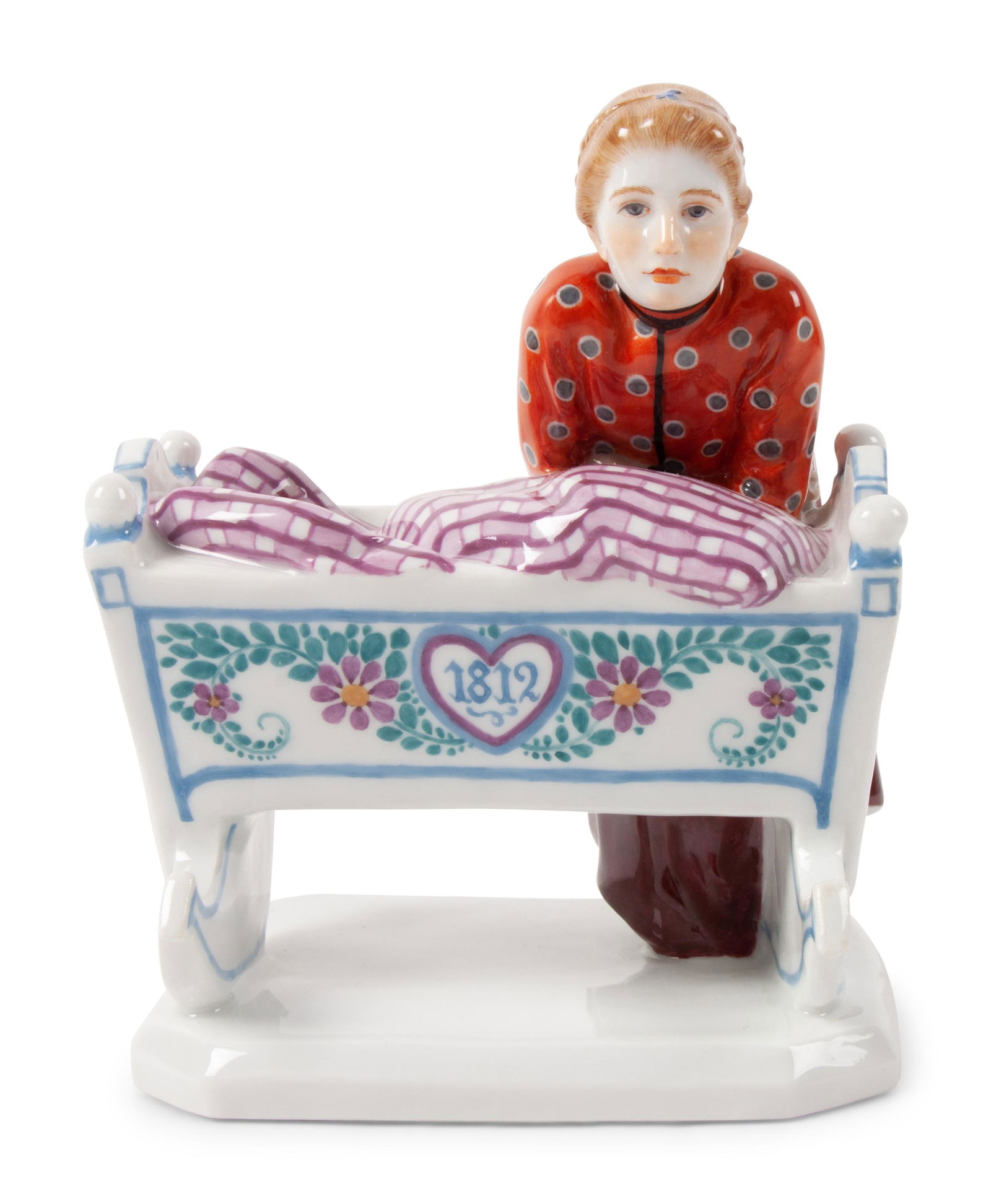 A Meissen Porcelain Figural Groupof a Woman with Cradle (1 of 6)