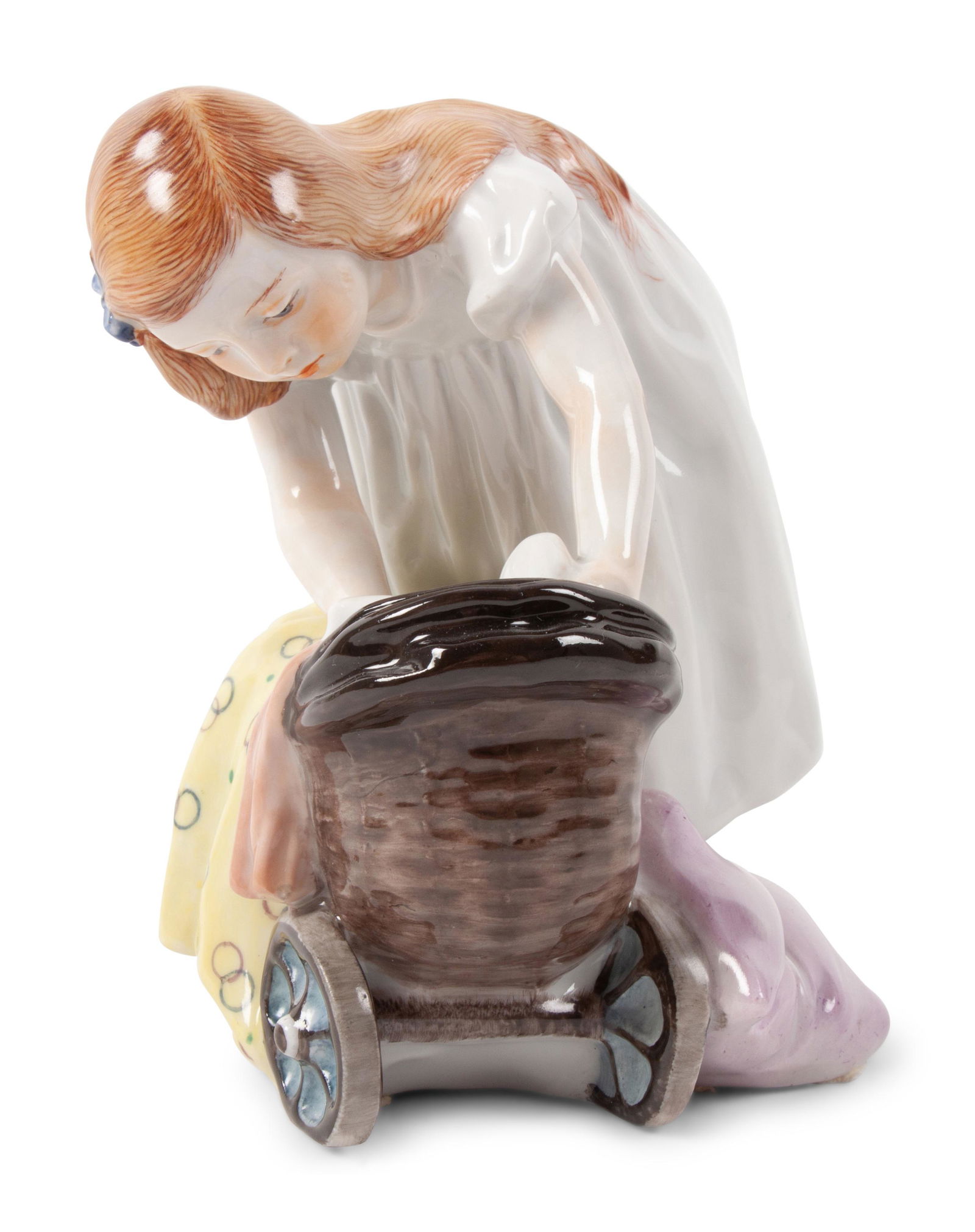A Meissen Porcelain Figure of a Girl with a Doll (1 of 5)