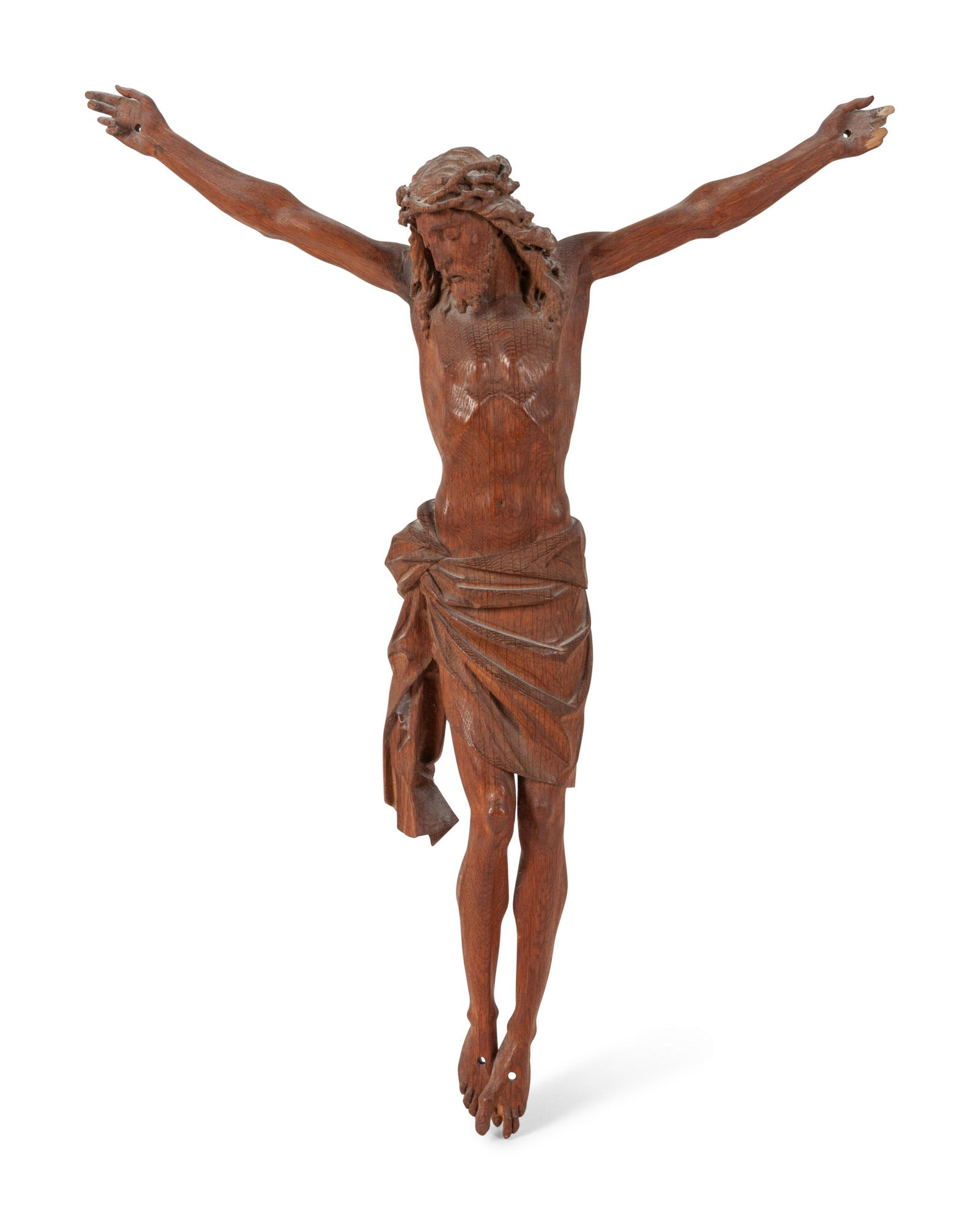 A German Carved Corpus Figure 19th Century length 20, (1 of 3)