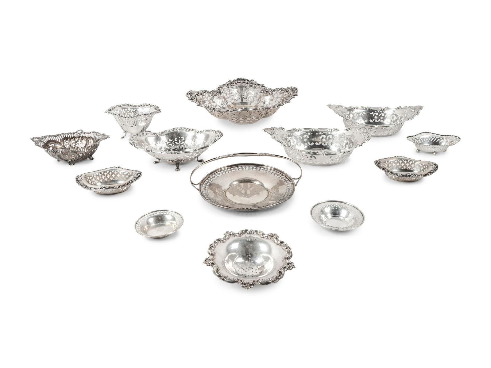 A Large Group of American Pierced Silver Dishes 23 (1 of 2)
