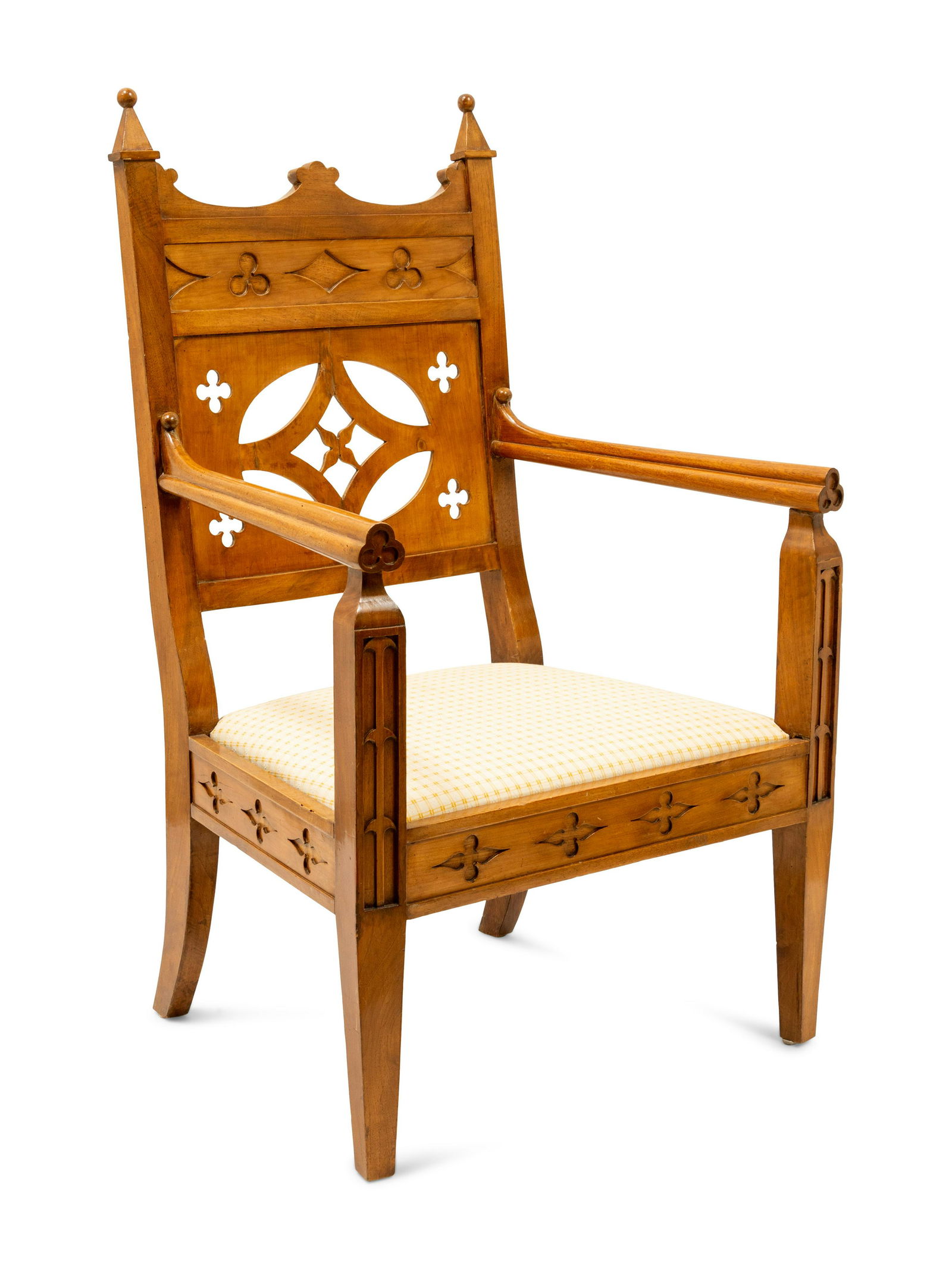 A Biedermeier Fruitwood Armchair circa 1830 having a (1 of 2)