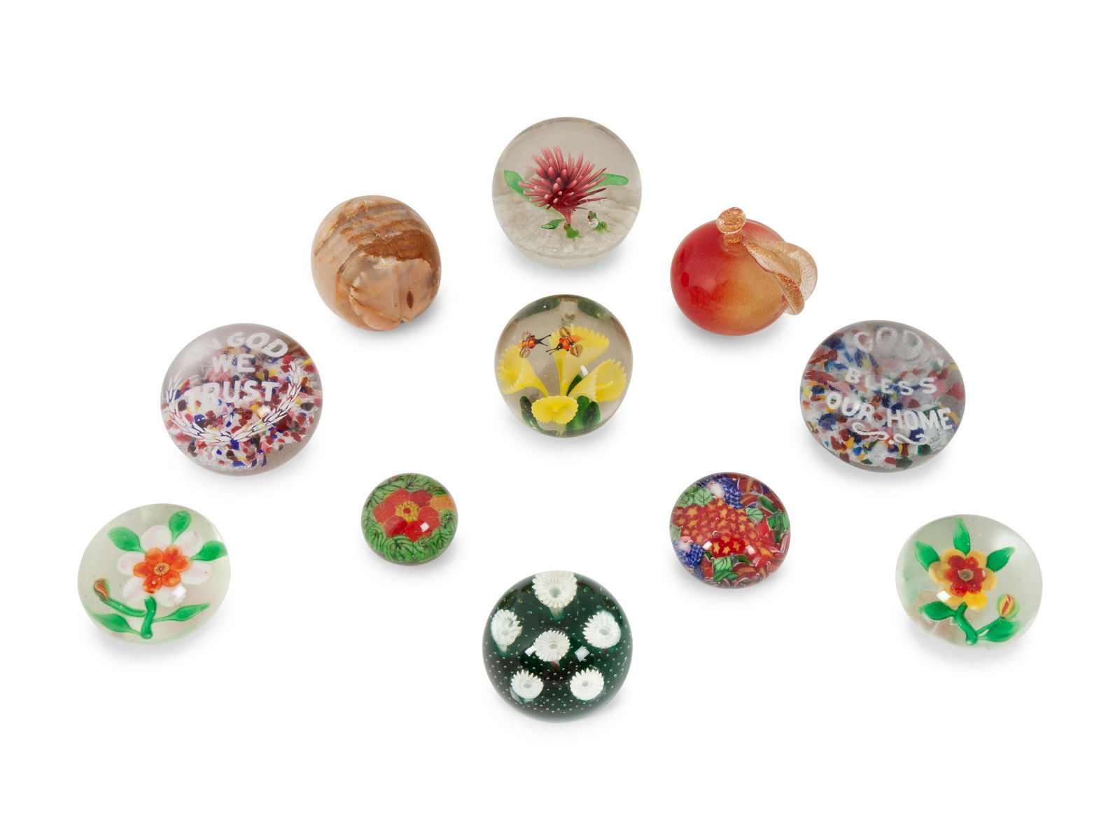 A Large Group of Caned and Blown Glass Paperweights 10 (1 of 2)