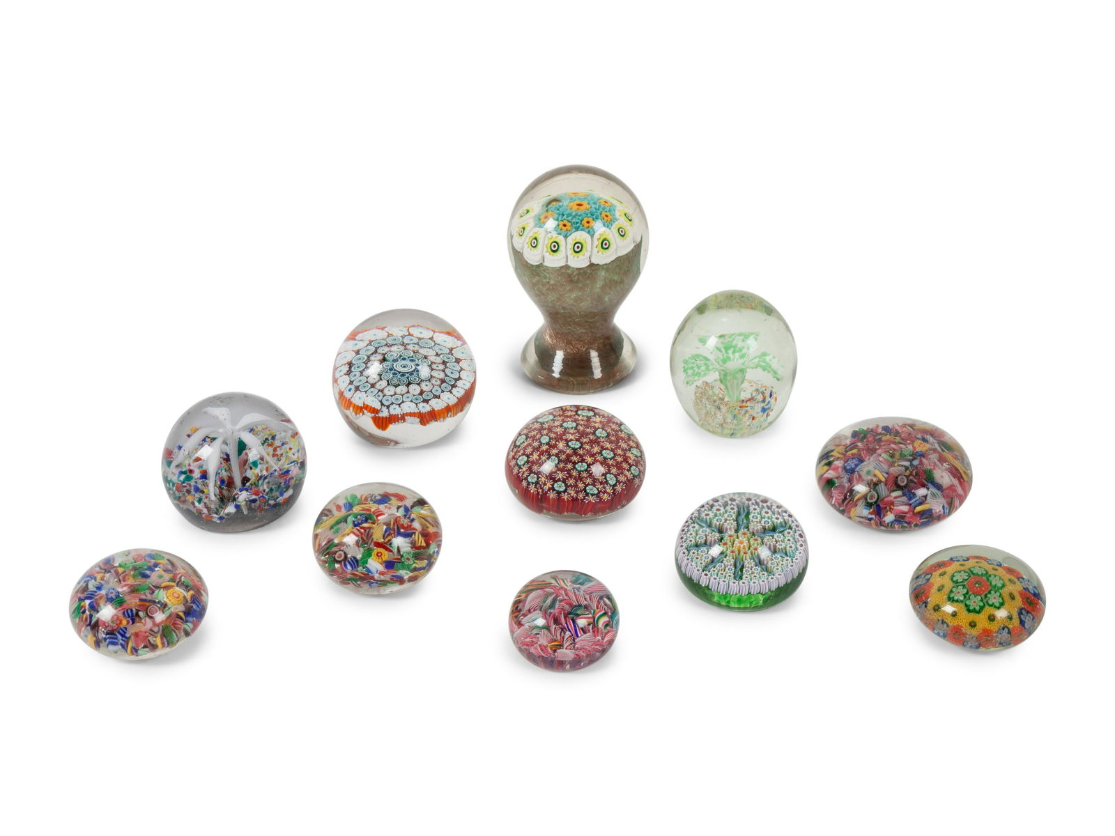 A Large Group of Caned and Blown Glass Paperweights (1 of 3)