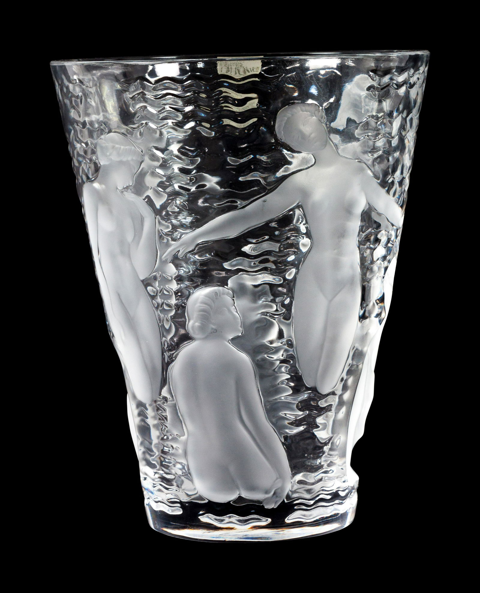 A Lalique  Ondines  Crystal Vase 20th Century (1 of 3)