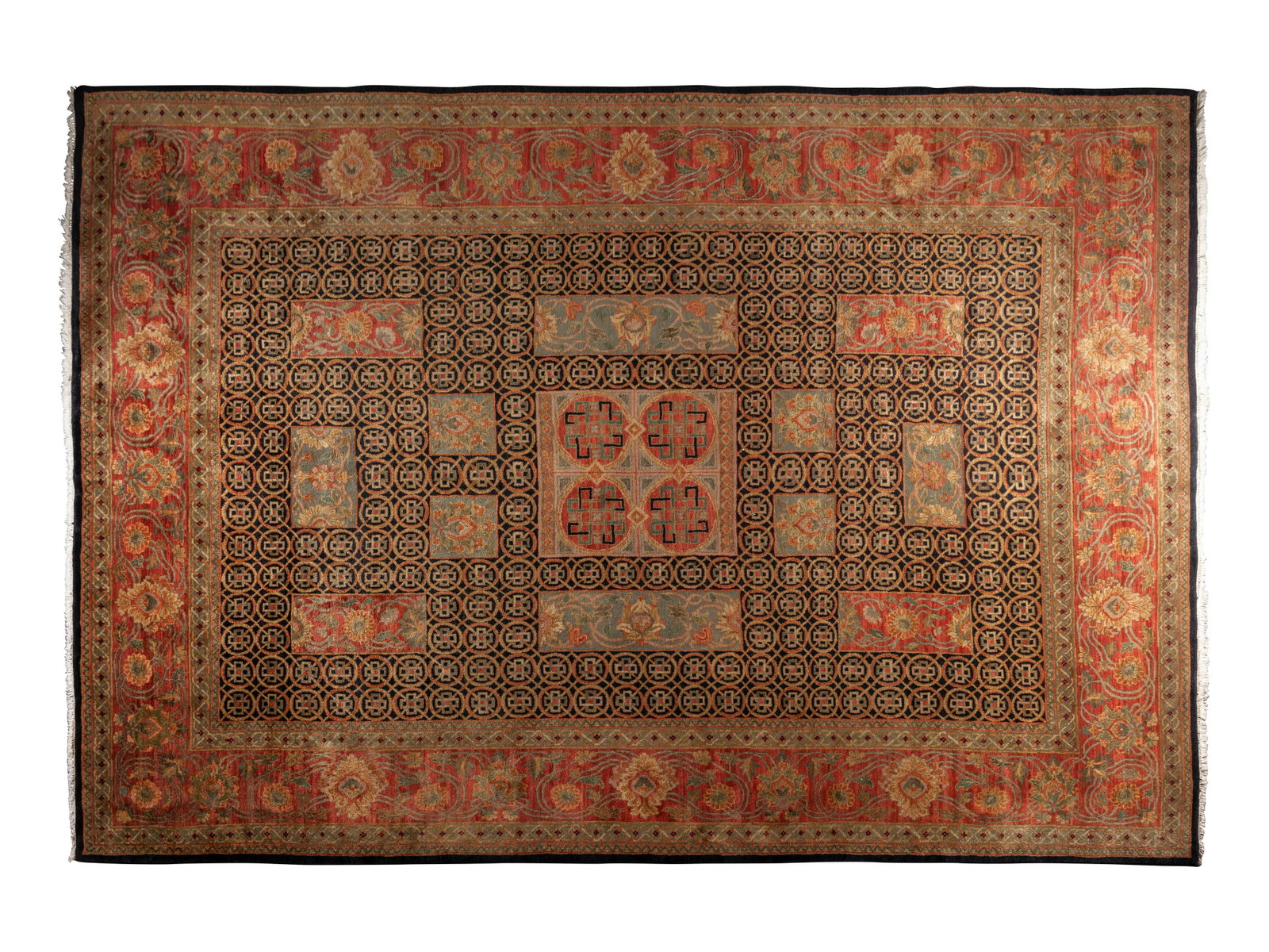 An Indian Agra Celtic Rug Second Half 20th Century 108: An Indian Agra Celtic Rug Second Half 20th Century 108 x 141 inches