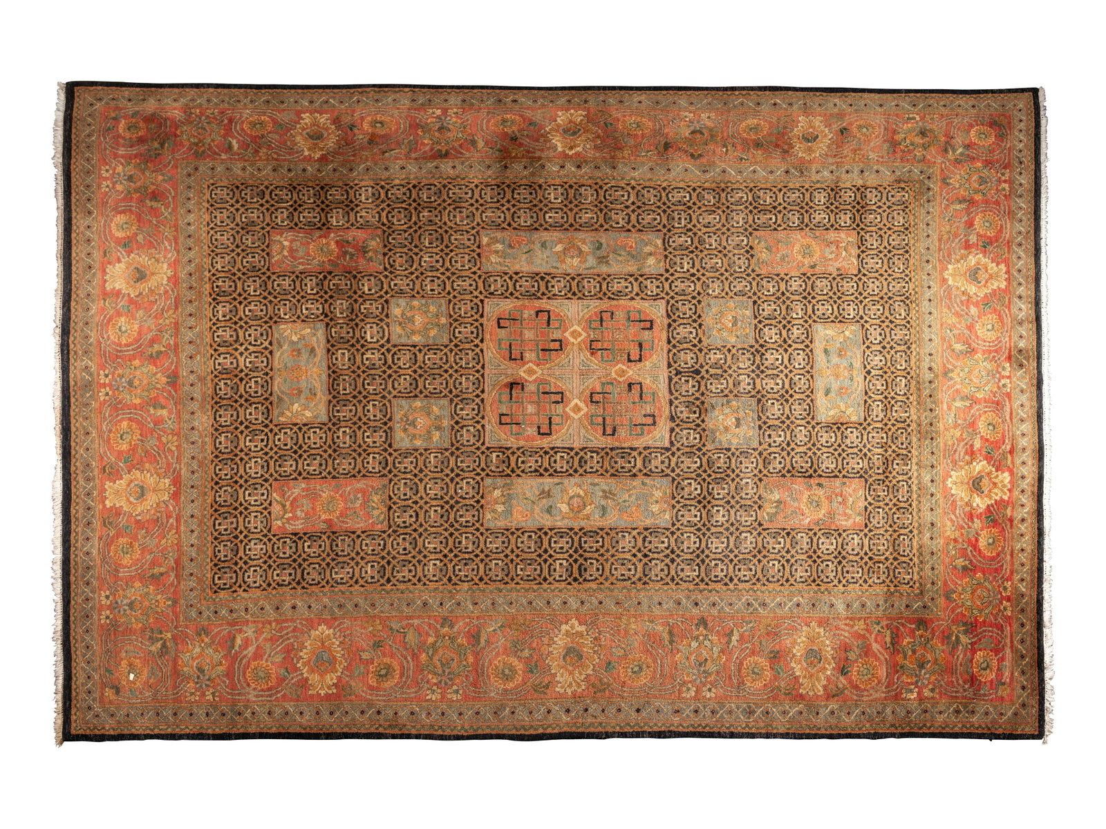 An Indian Agra Celtic Rug Second Half 20th Century 122: An Indian Agra Celtic Rug Second Half 20th Century 122 x 164 inches