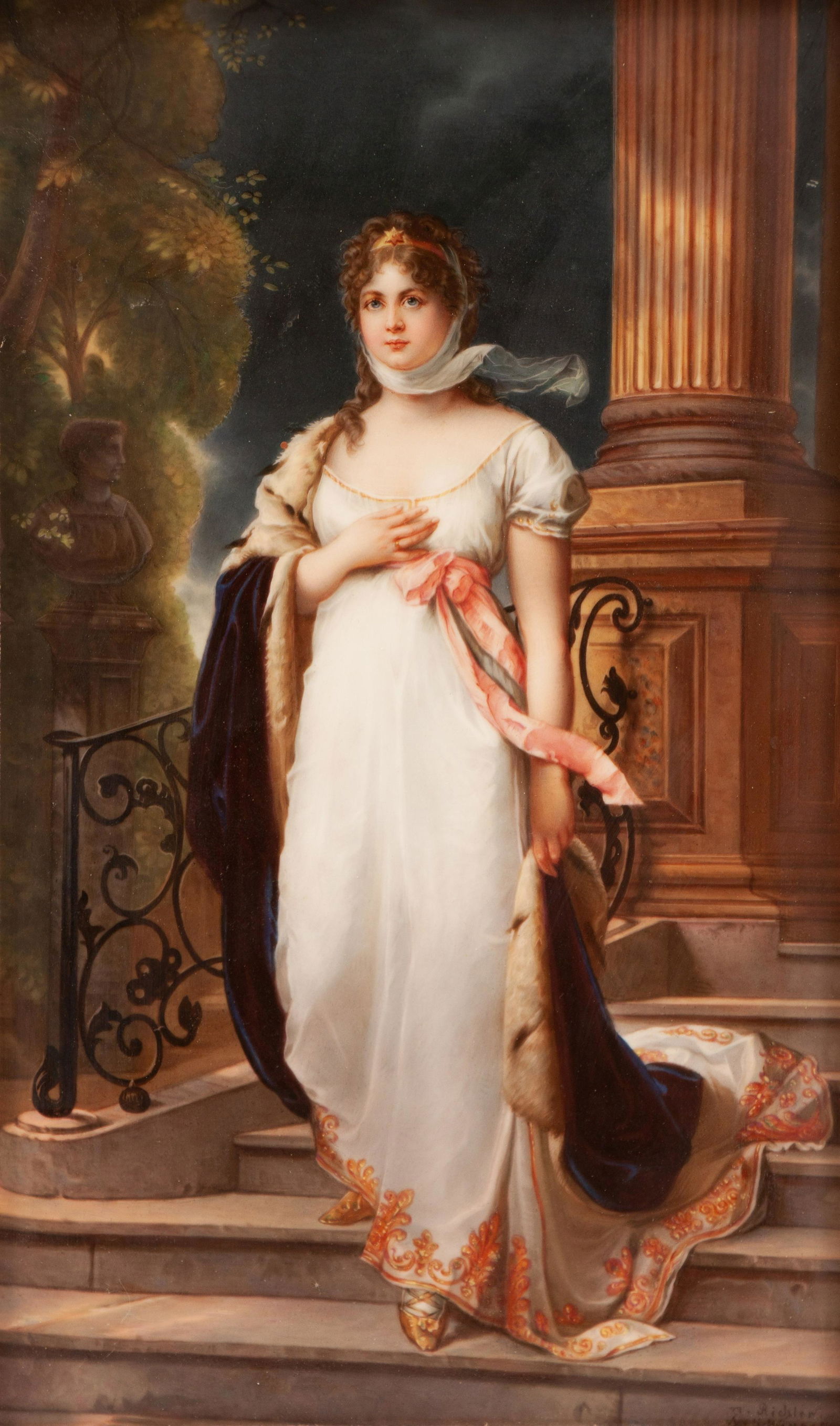 A KPM Porcelain Plaque of Queen Louise signed bottom (1 of 6)