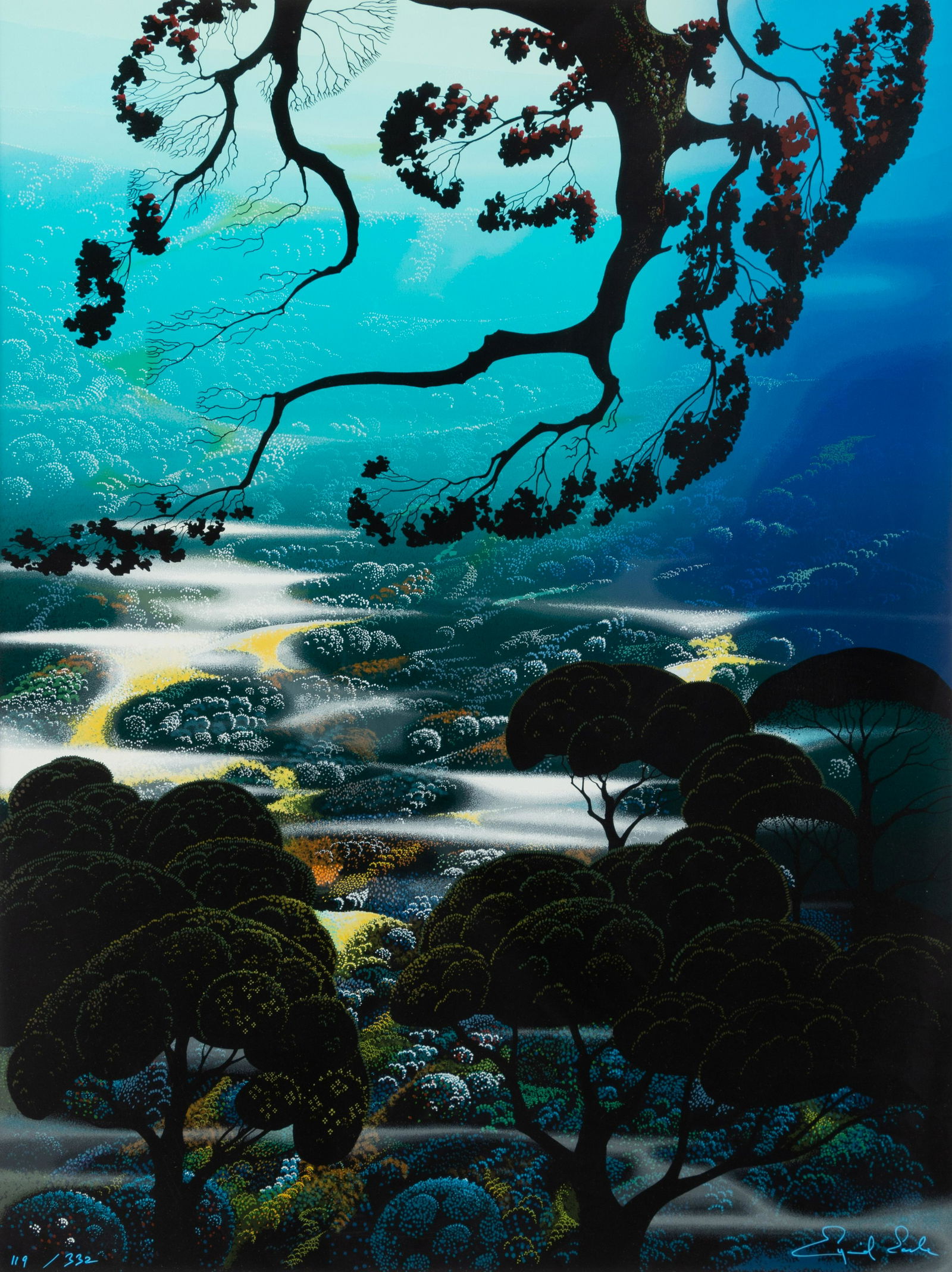 Eyvind Earle (American, 1916-2000) Days End Serigraph (1 of 4)