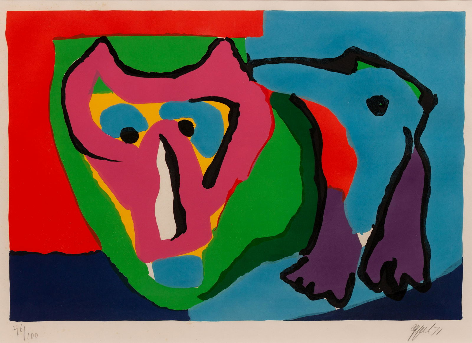 Karel Appel (Dutch, 1921-2006) I am an Animal Serigraph (1 of 4)