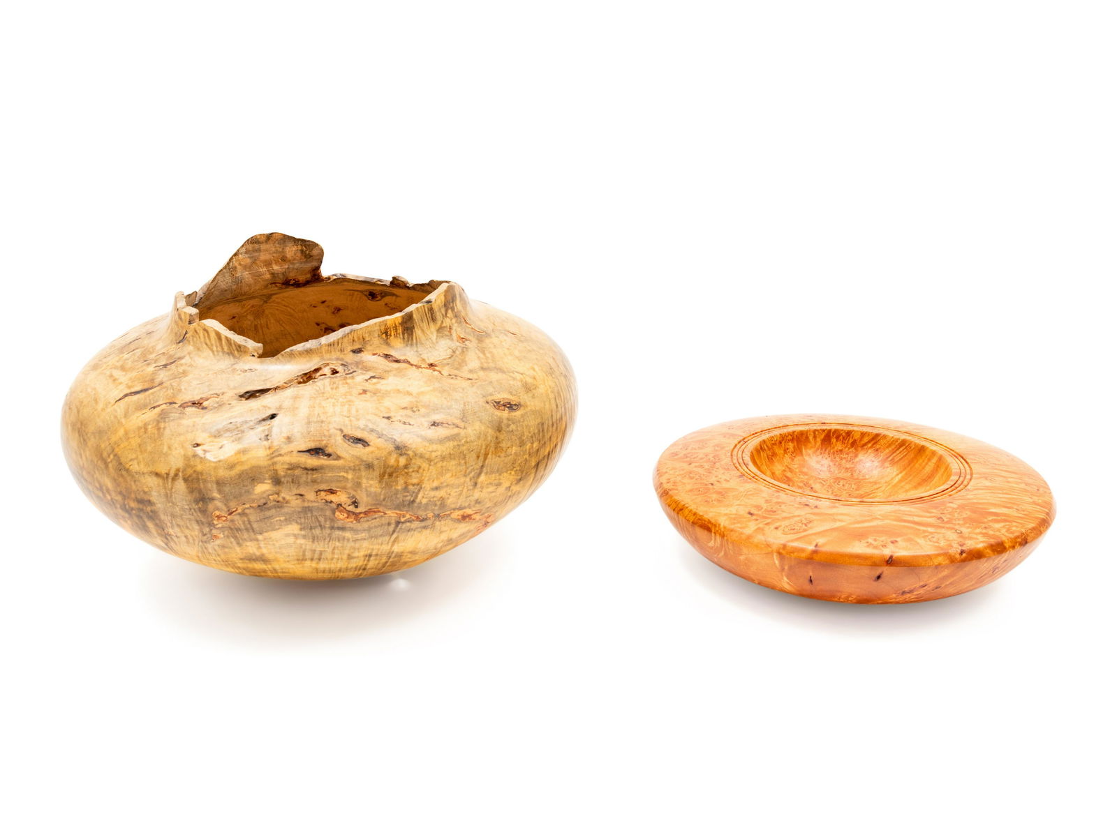 Two Turned Burlwood   Bowls by Ray Allen (1 of 3)