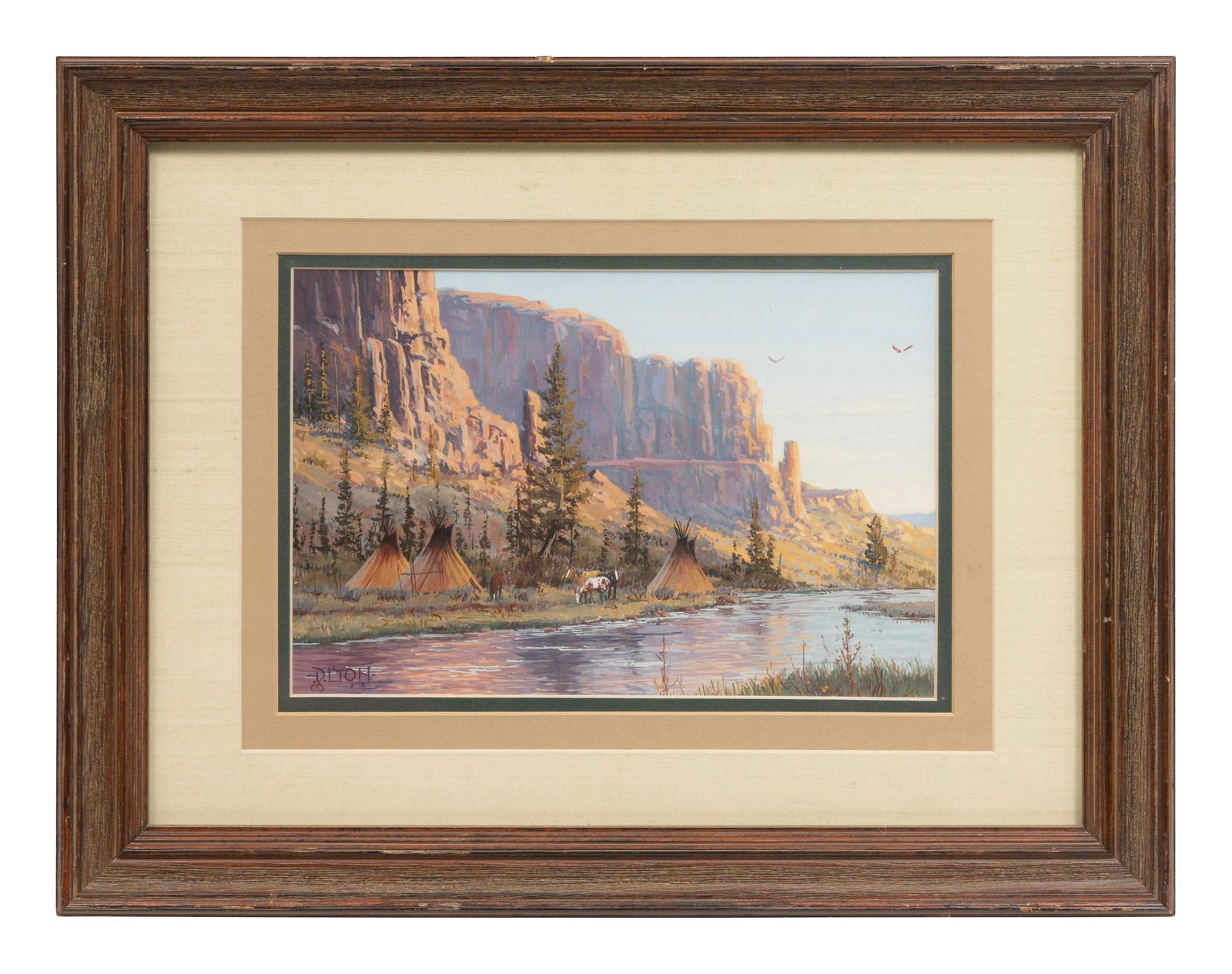 Dustin Lyon (American, b. 1951) River Camp Scene (1 of 3)