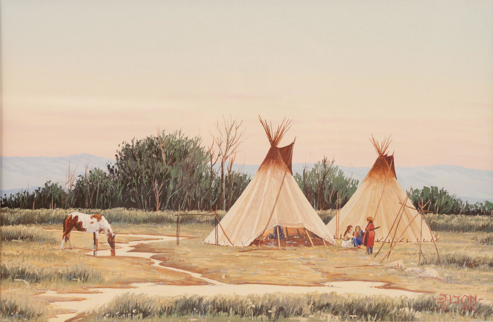 Dustin Lyon (American, b. 1951) Tee Pee Encampment (1 of 3)