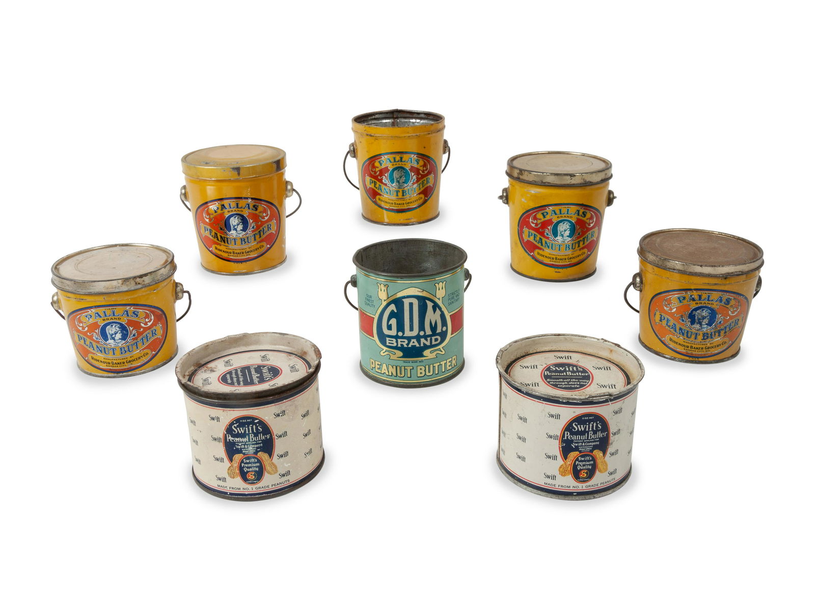 A Collection of 15 Peanut Butter Tin Pails comprising (1 of 3)