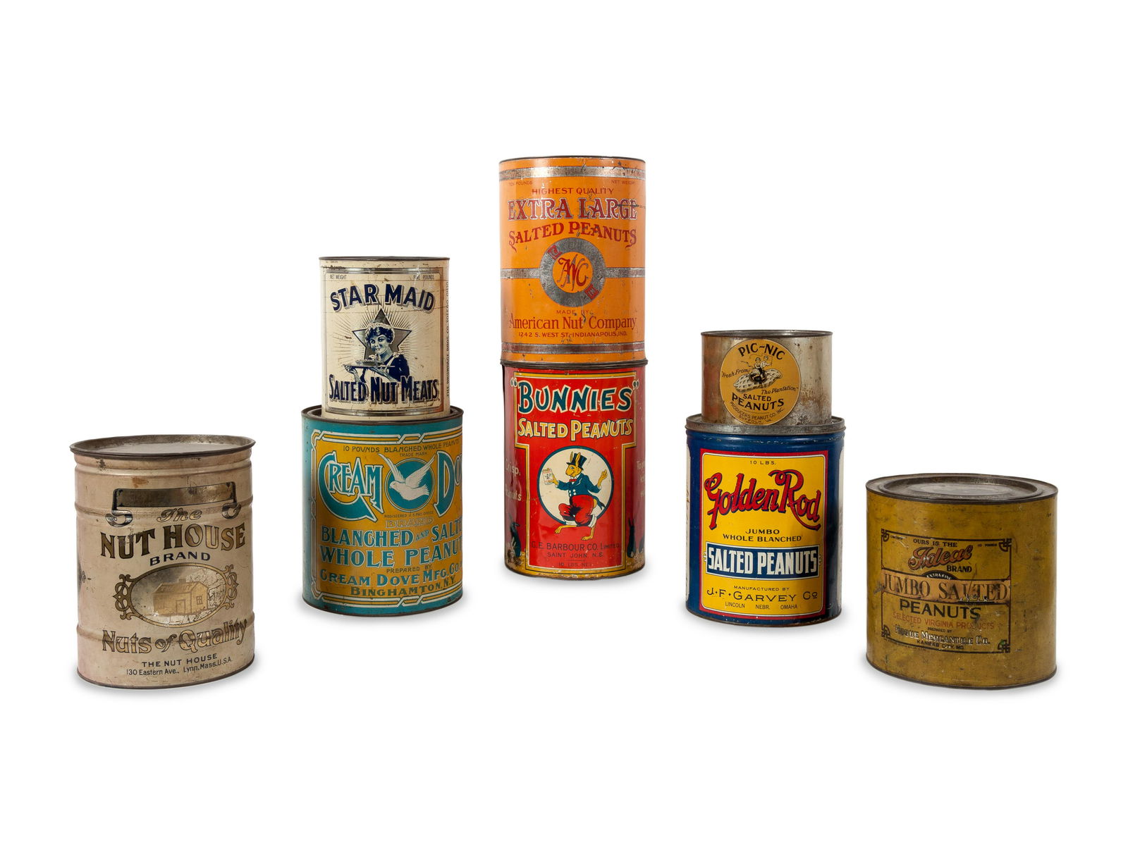 A Group of Eight Salted Peanut Tins comprising of a (1 of 1)