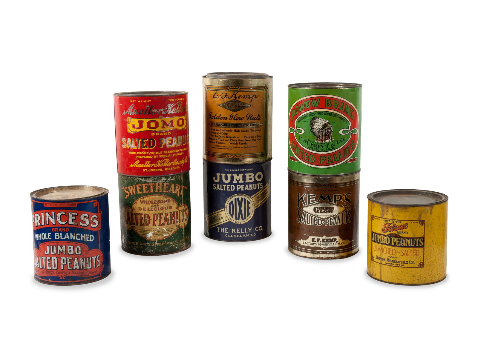 A Group of Eight Salted Peanut Tins comprising of a (1 of 1)