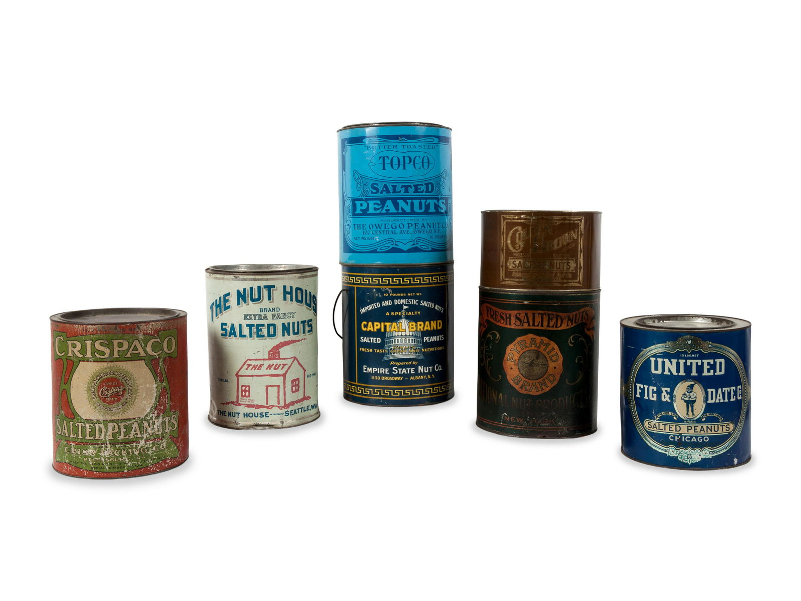 A Group of Seven Salted Peanut Tins includes a   (1 of 1)