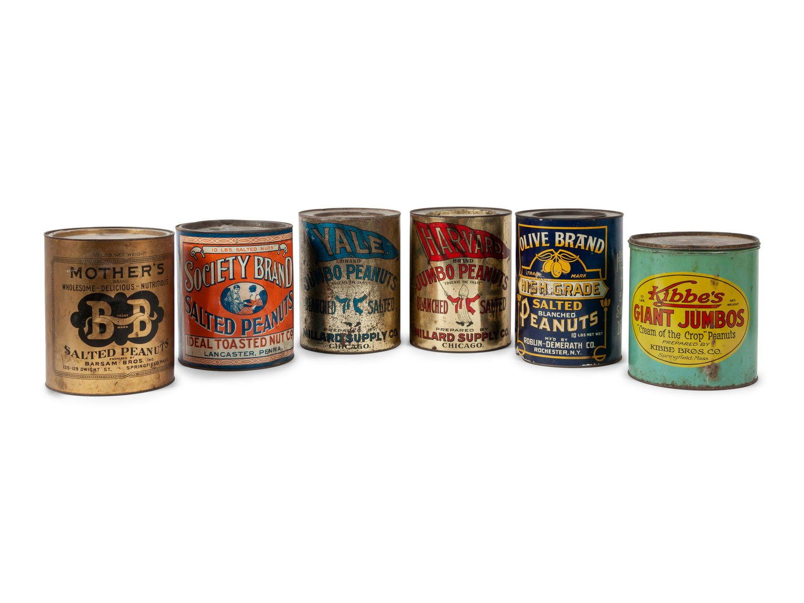 A Group of Six Salted Peanut Tins includes a   (1 of 2)