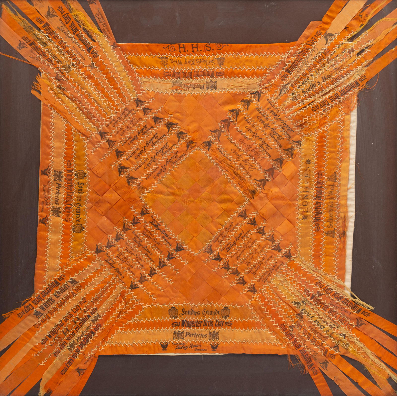 A Folk Art Silk Cigar Ribbon Display 19th century 26 (1 of 4)