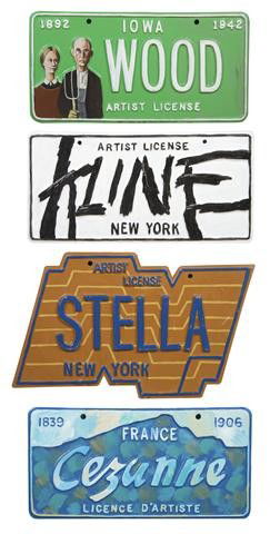 Greg Constantine, (American, b. 1938), Stella, Cez: Greg Constantine (American, b. 1938) Stella, Cezanne, Wood, and Kline (a group of four works) screenprinted plastic each signed 6 1/2 x 12 3/4 inches (each).