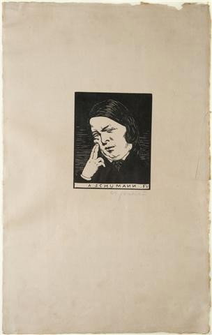 Felix Edouard Forain, (Swiss, 1865-1925), A. Schum: Felix Edouard Forain (Swiss, 1865-1925) A. Schumann woodcut 5 3/4 x 4 3/4 inches.